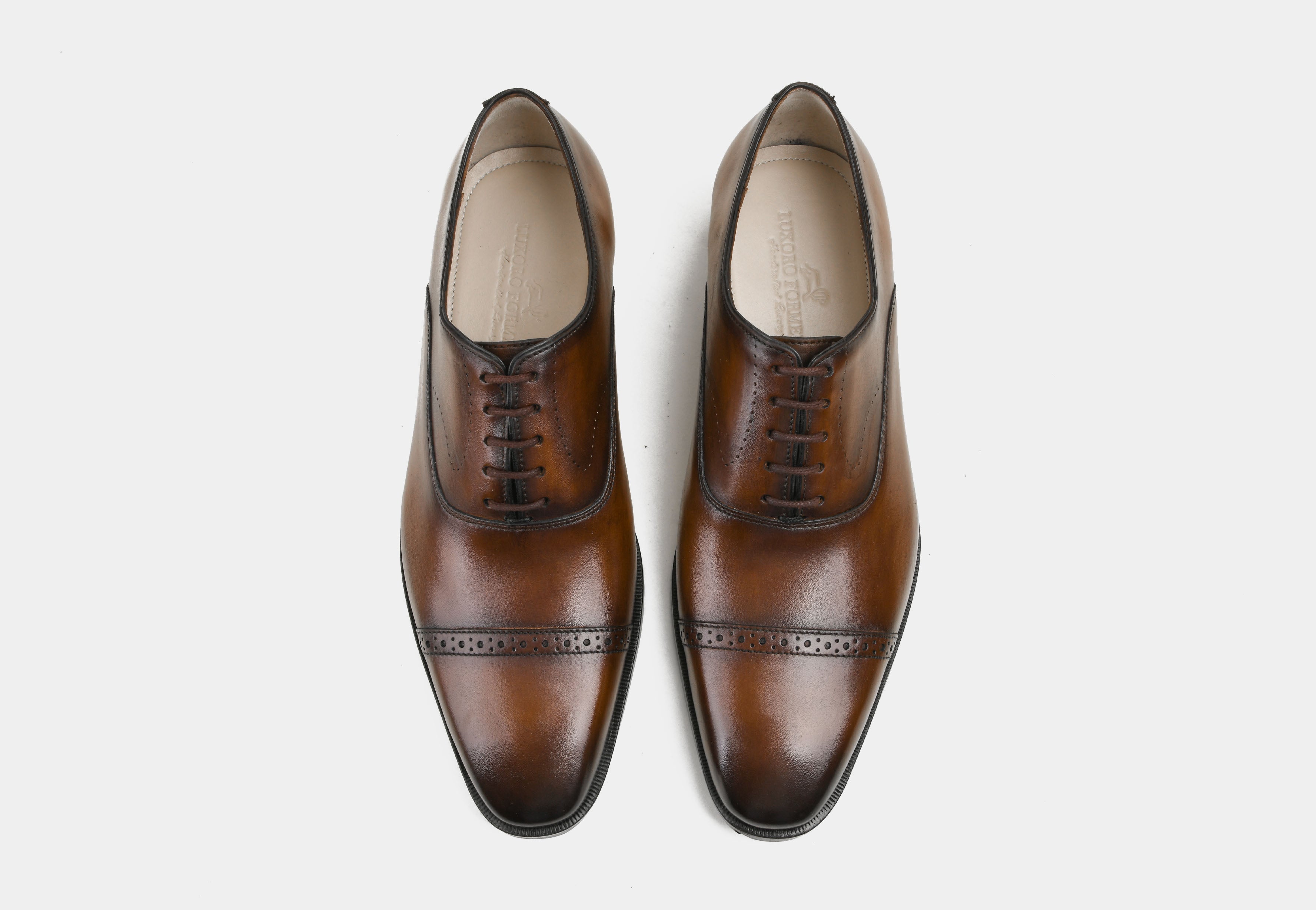 LORENZO | MEN BROWN CAP-TOE OXFORDS