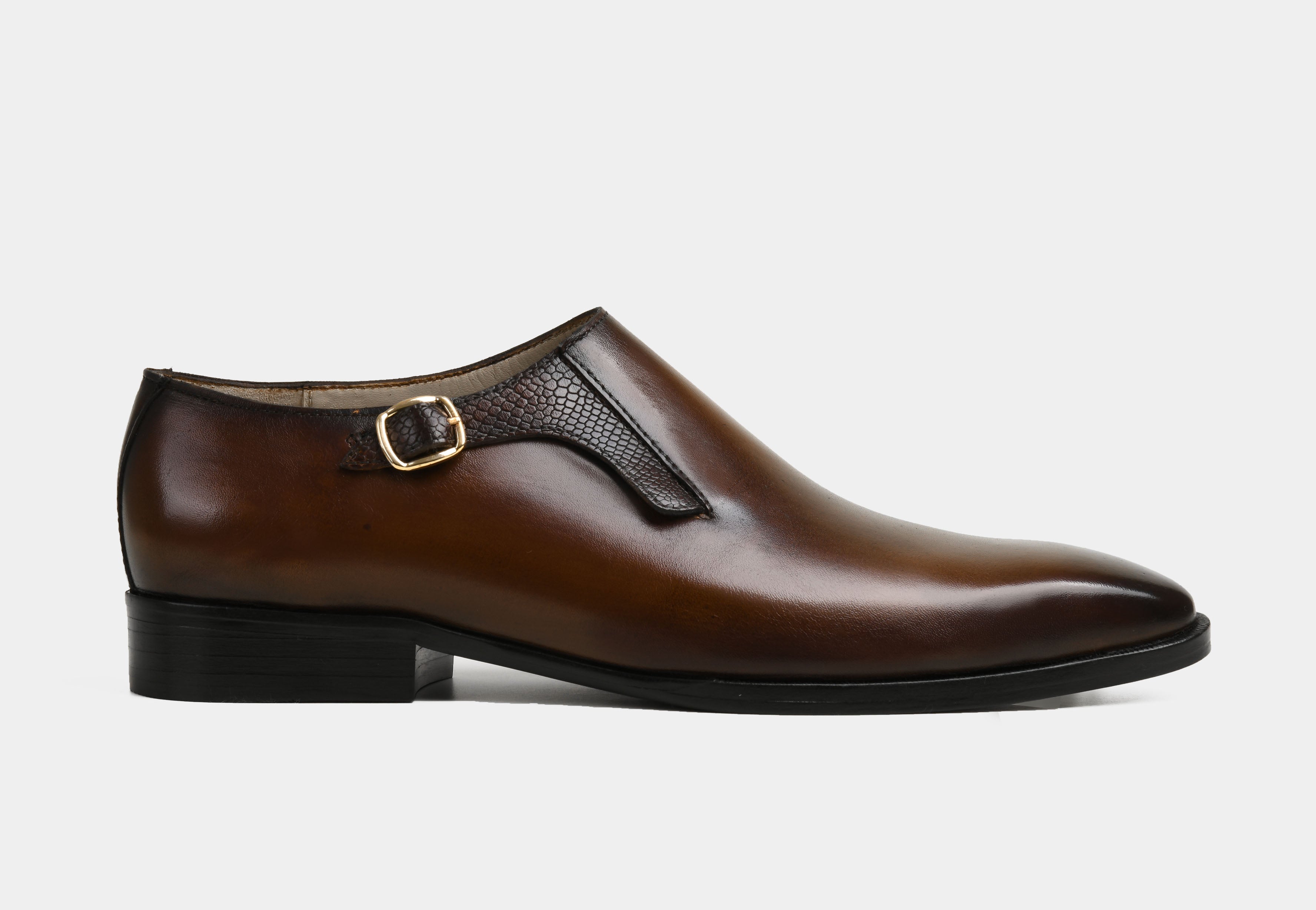 CARLO | MEN BROWN MONK STRAP SHOES