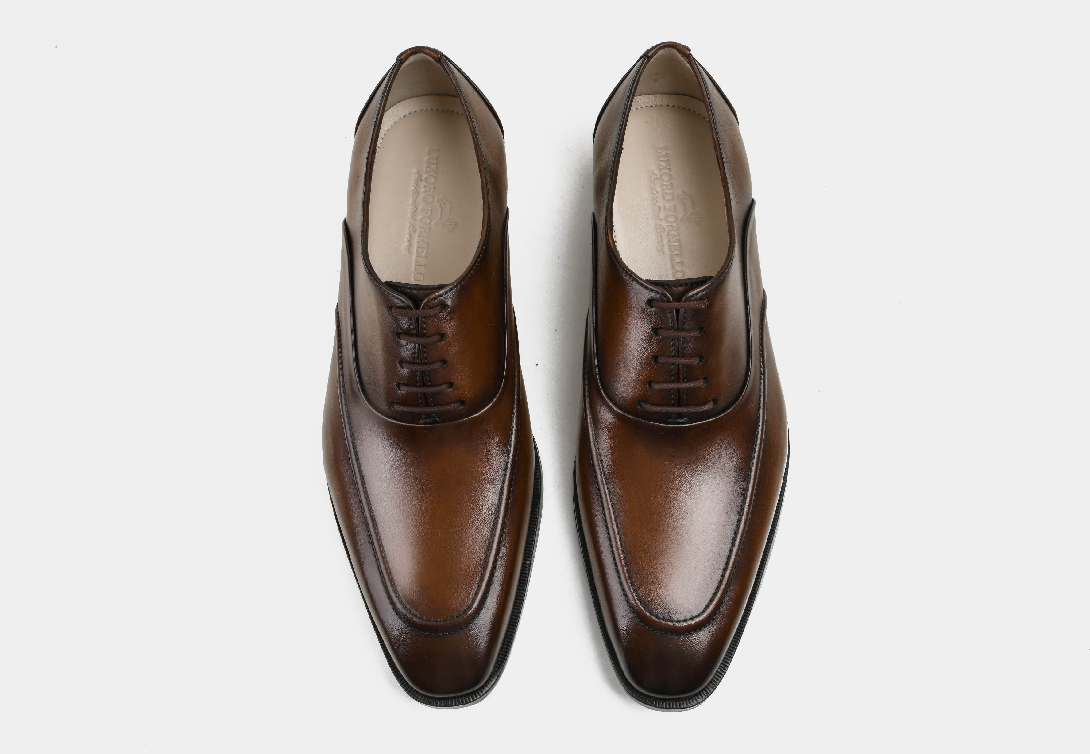 MARCELIN | MEN BROWN APRON TOE OXFORDS