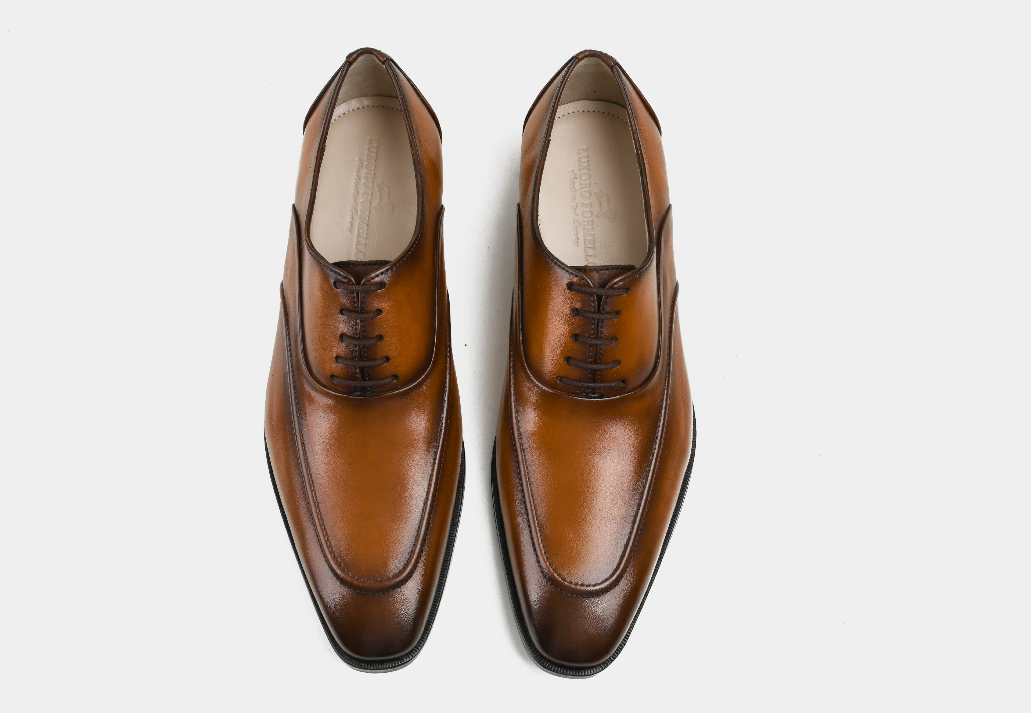 MARCELIN | MEN TAN APRON TOE OXFORDS