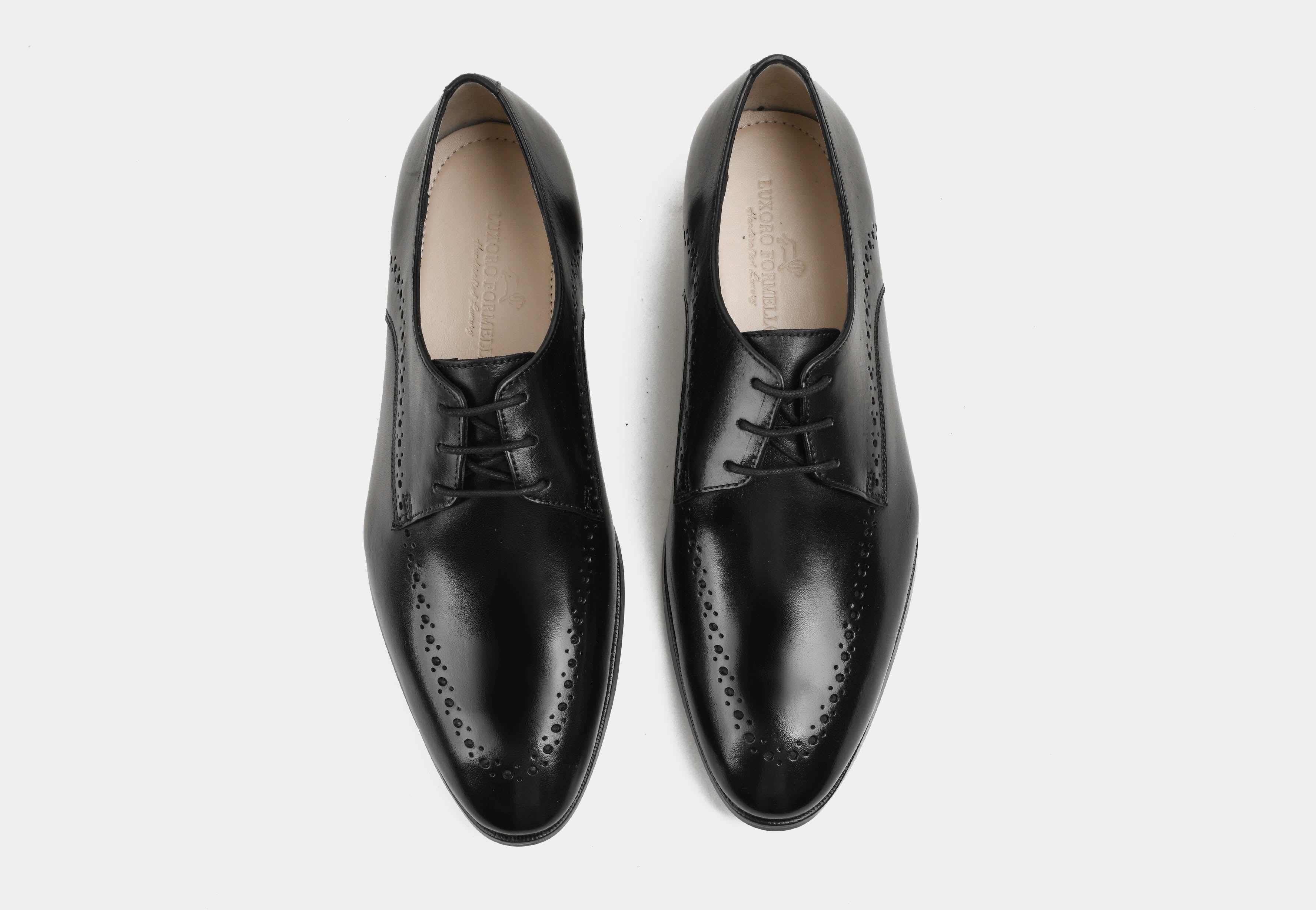 MARCELLO | MEN BLACK LONGWING DERBY BROGUES