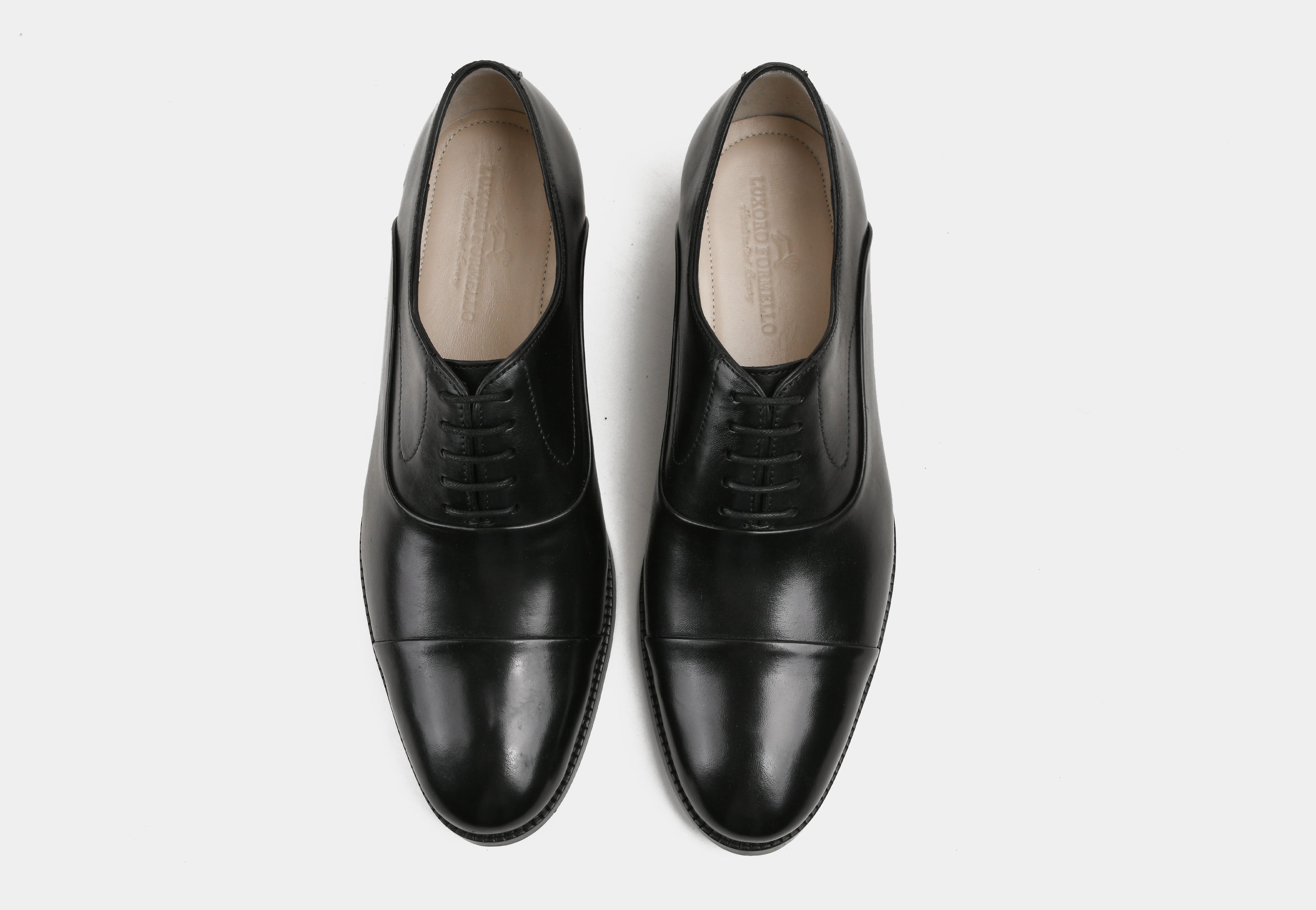 RENATO | MEN BLACK CAP-TOE OXFORDS