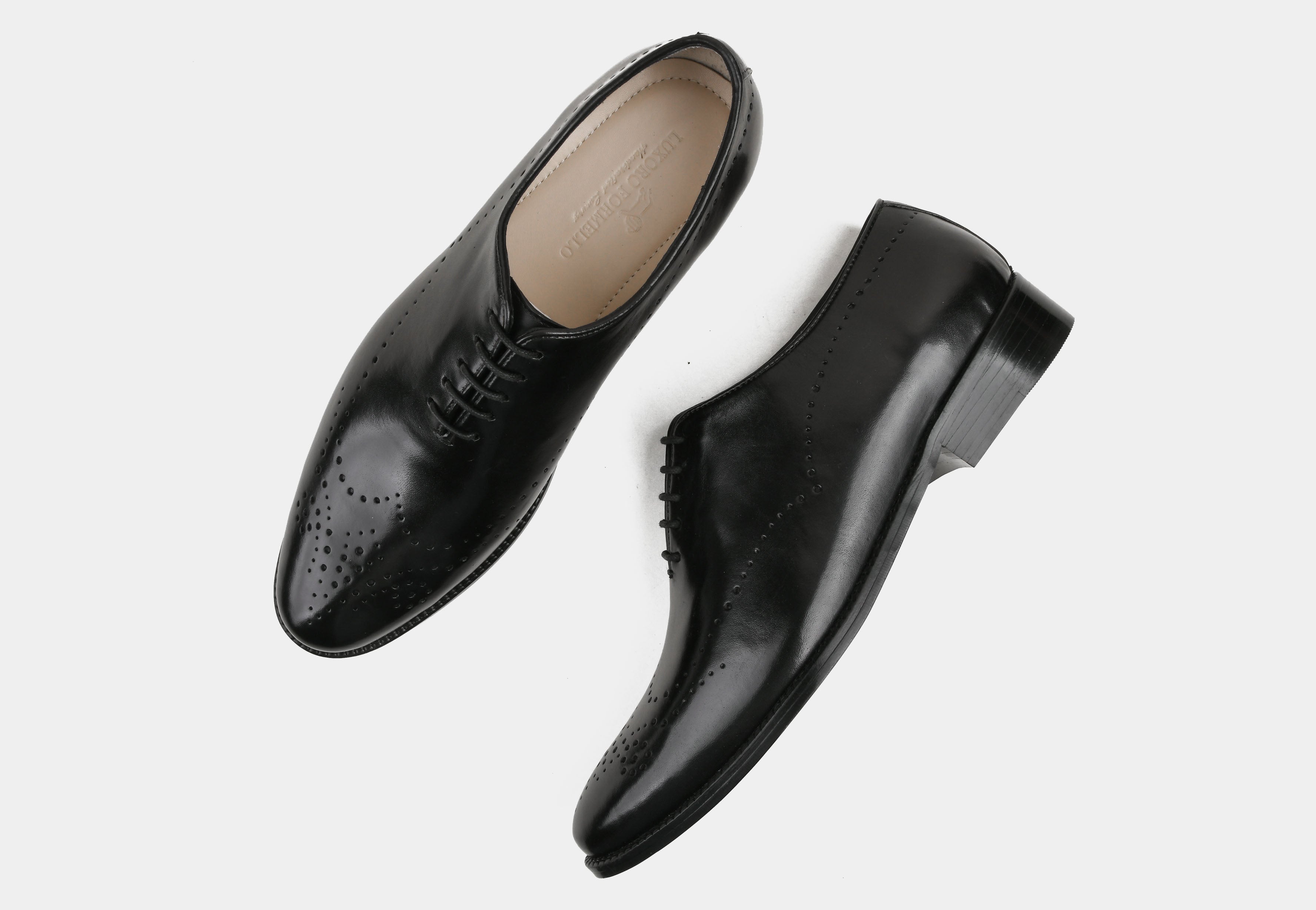 VITTORIO | MEN BLACK WHOLECUT BROGUES
