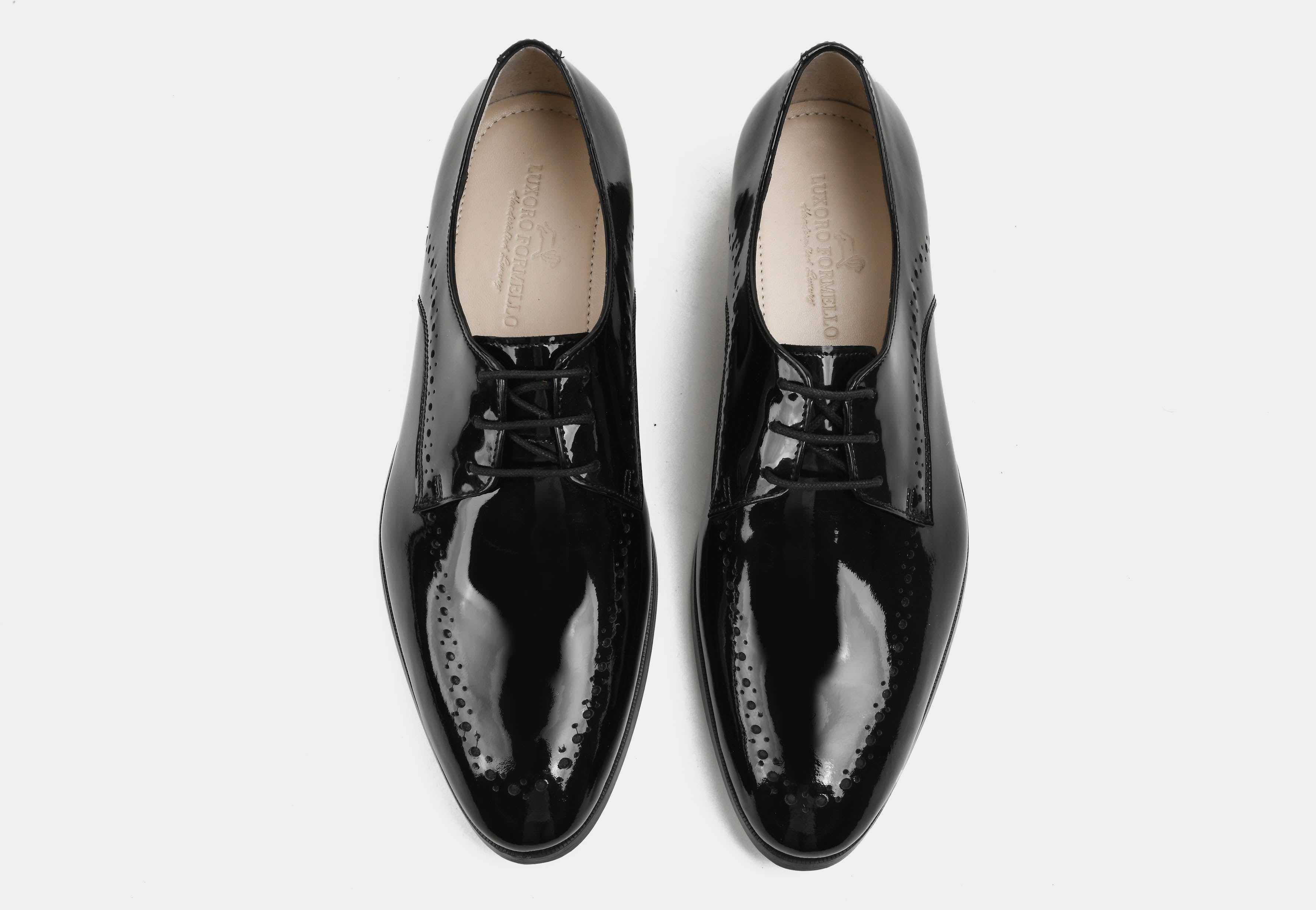 MARCELLO | MEN BLACK PATENT LACE-UP OXFORDS