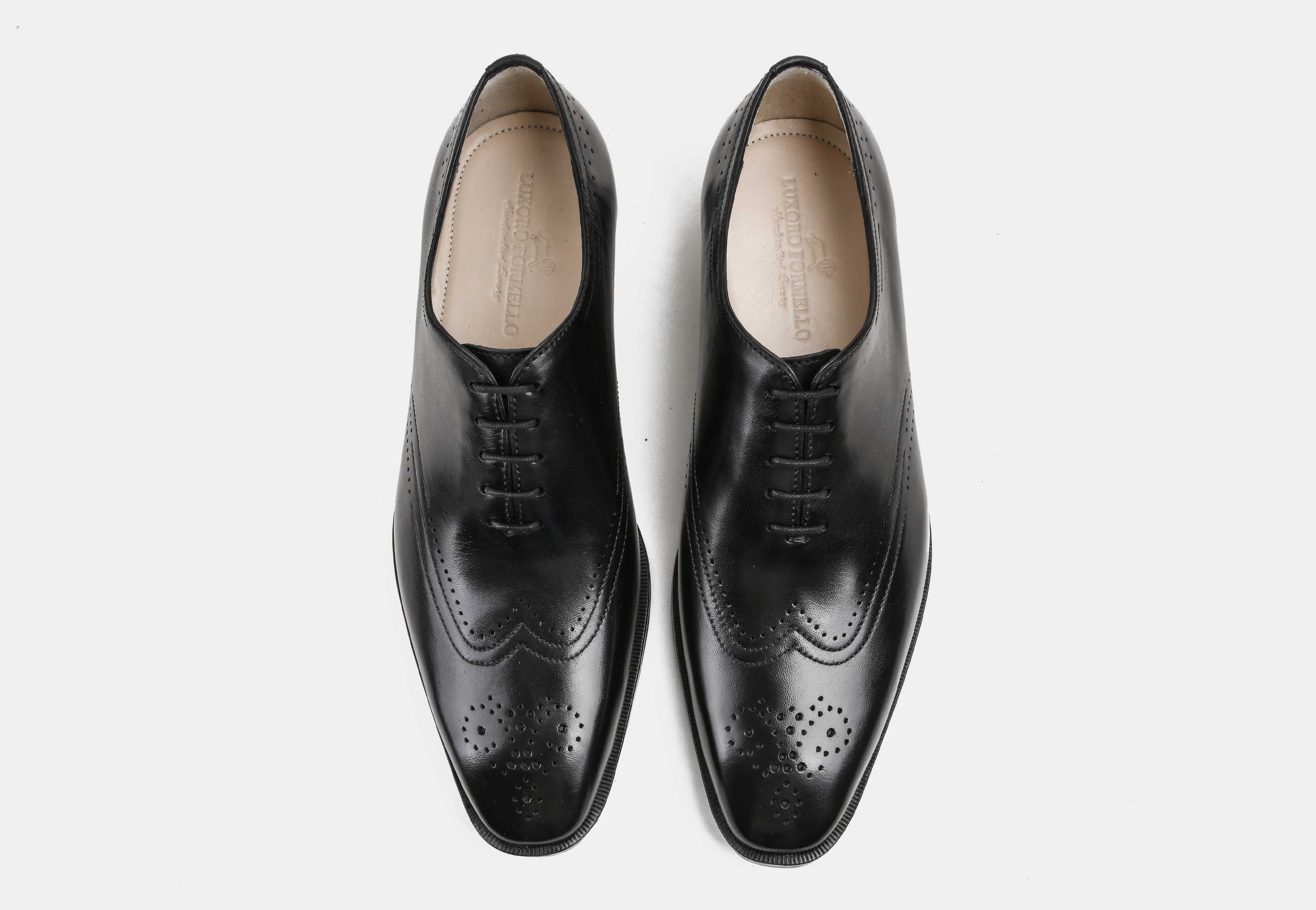 VALENTINO | MEN BLACK BROGUE OXFORDS