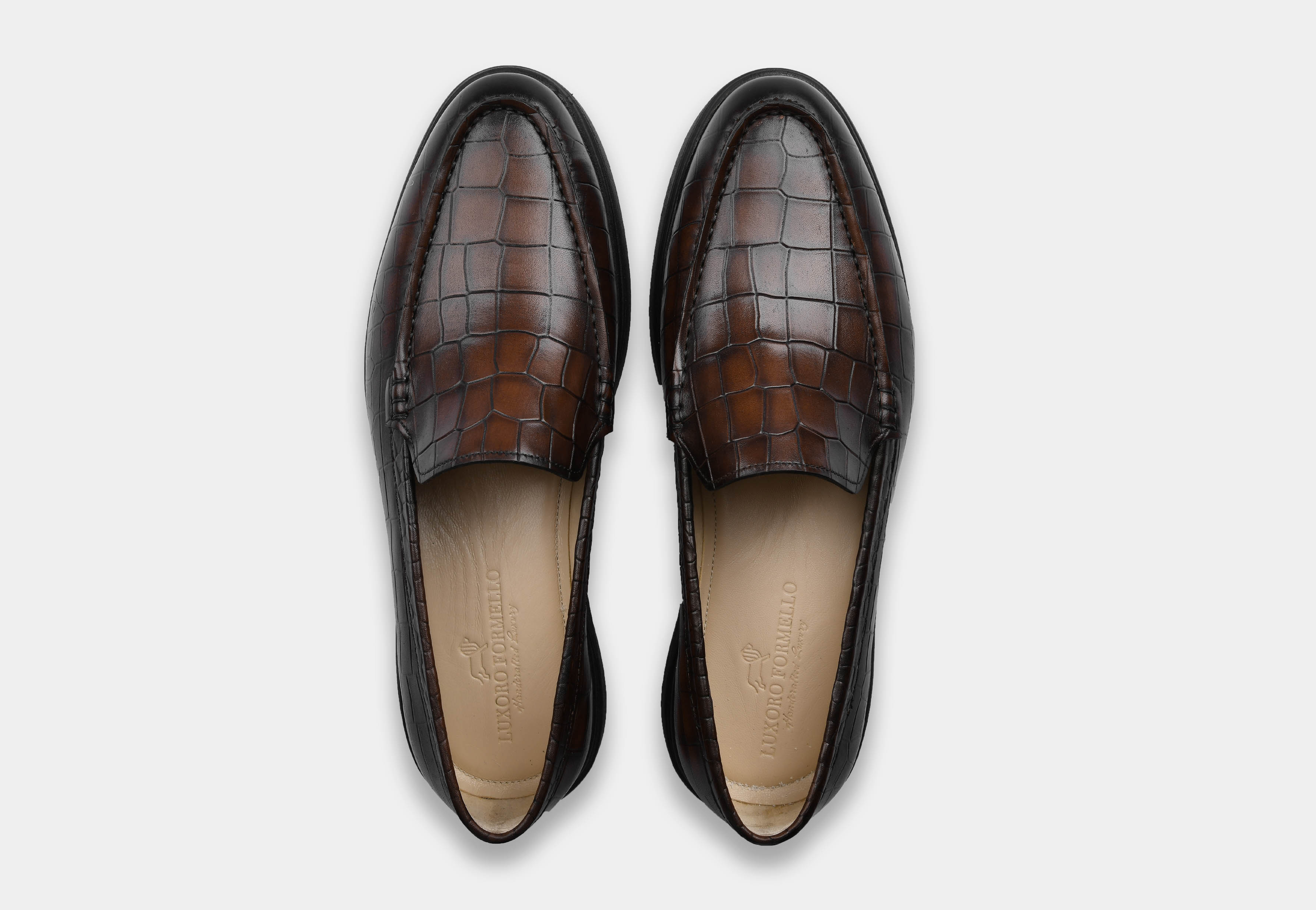 BROWN CROC SLIP-ONS | AERO-FLEX (Reserved-Release)