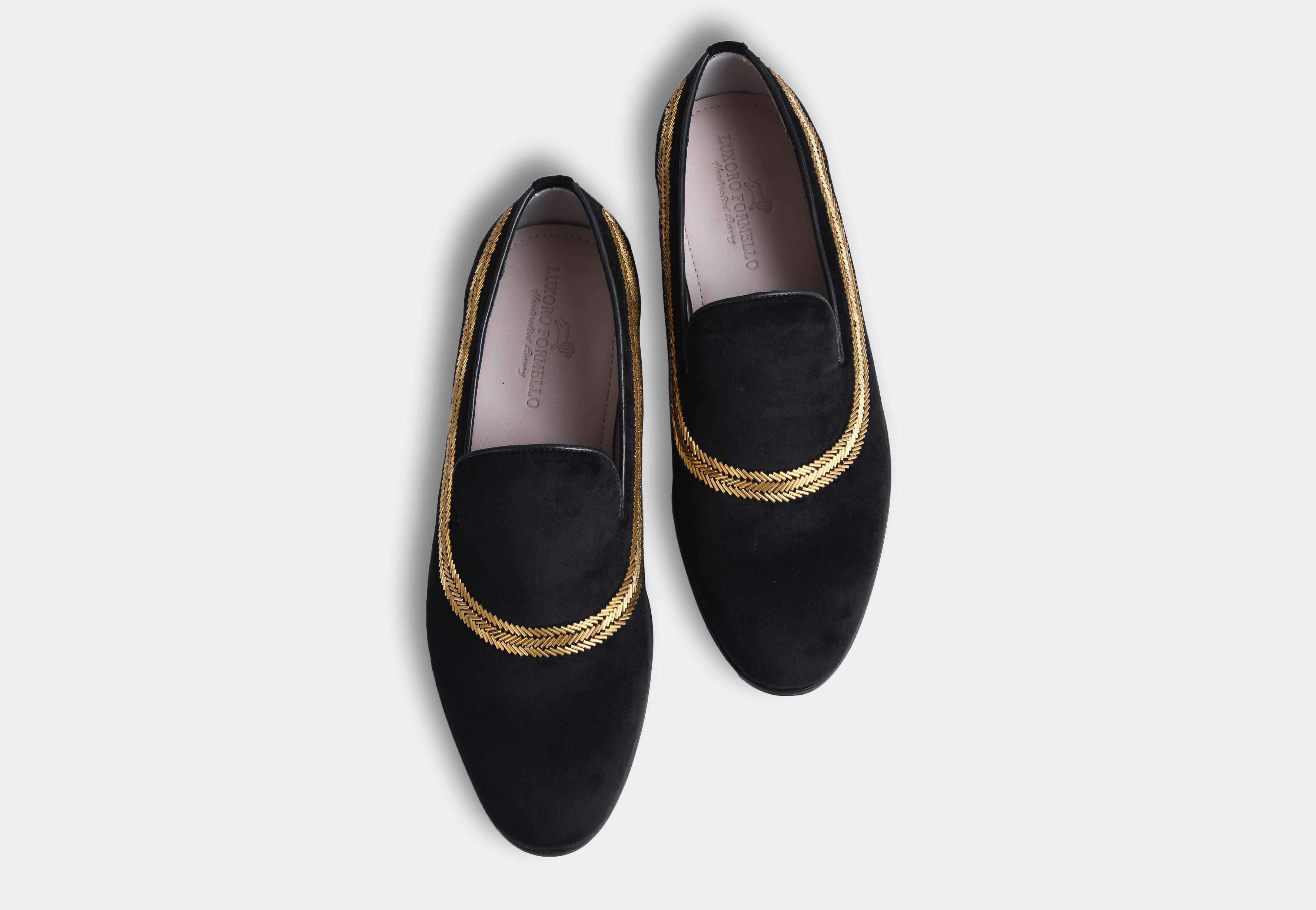 ALVARO BLACK embroidered slip-ons (Reserved-Release)