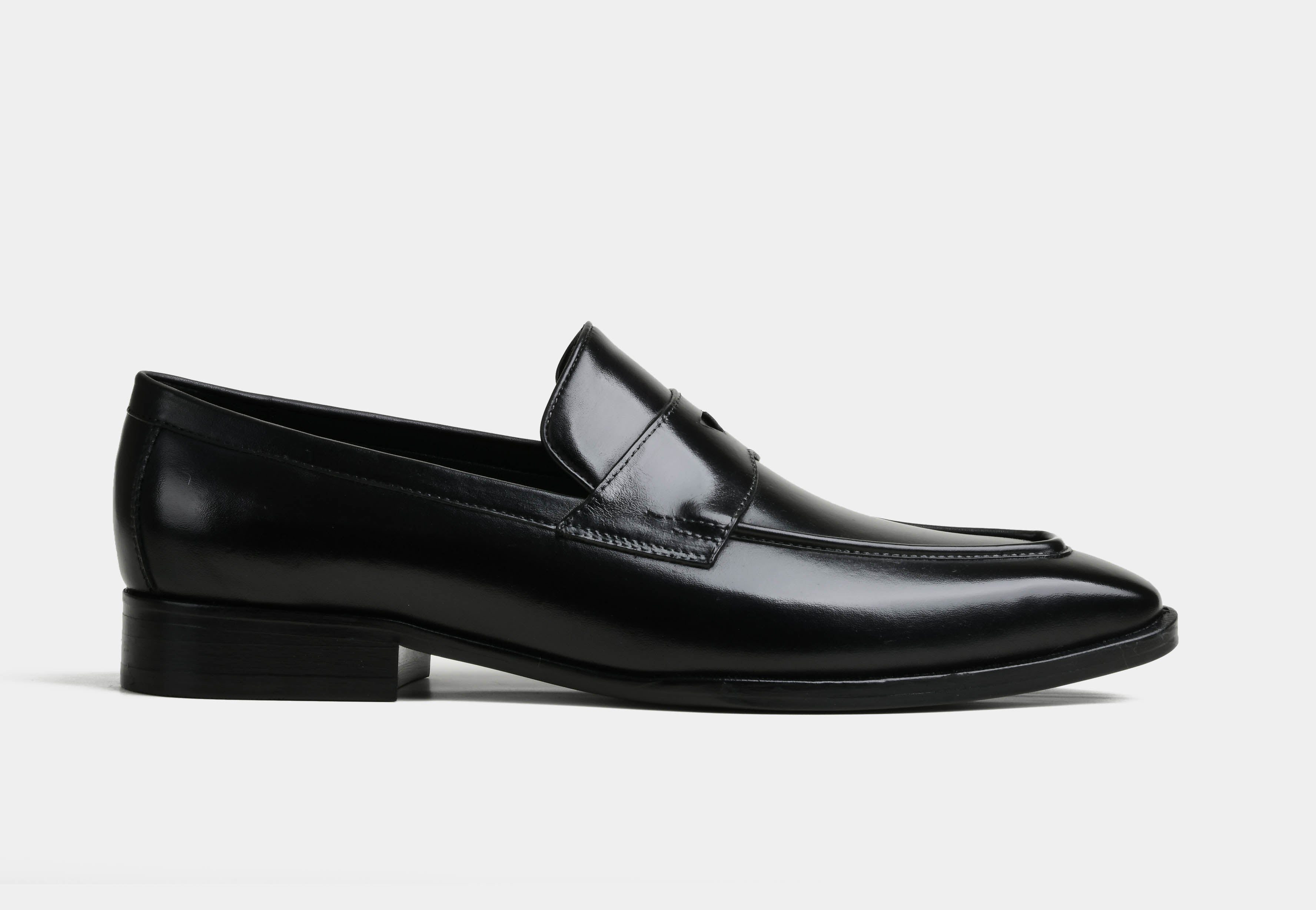 AIDEN | MEN BLACK PENNY LEATHER LOAFERS (Reserved-Release)