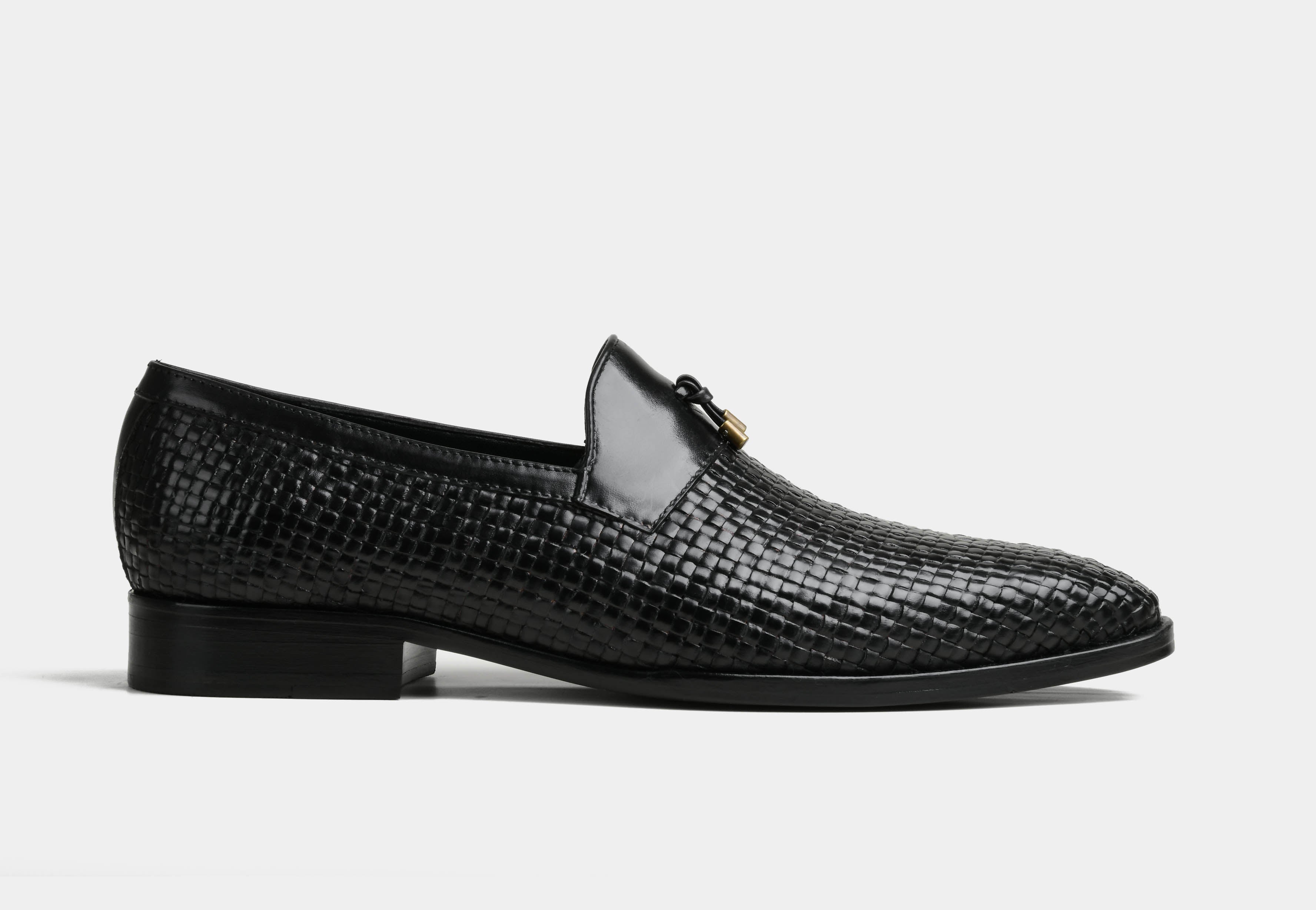 DIEGO | MEN WEAVED LEATHER LOAFERS IN BLACK (Reserved-Release)