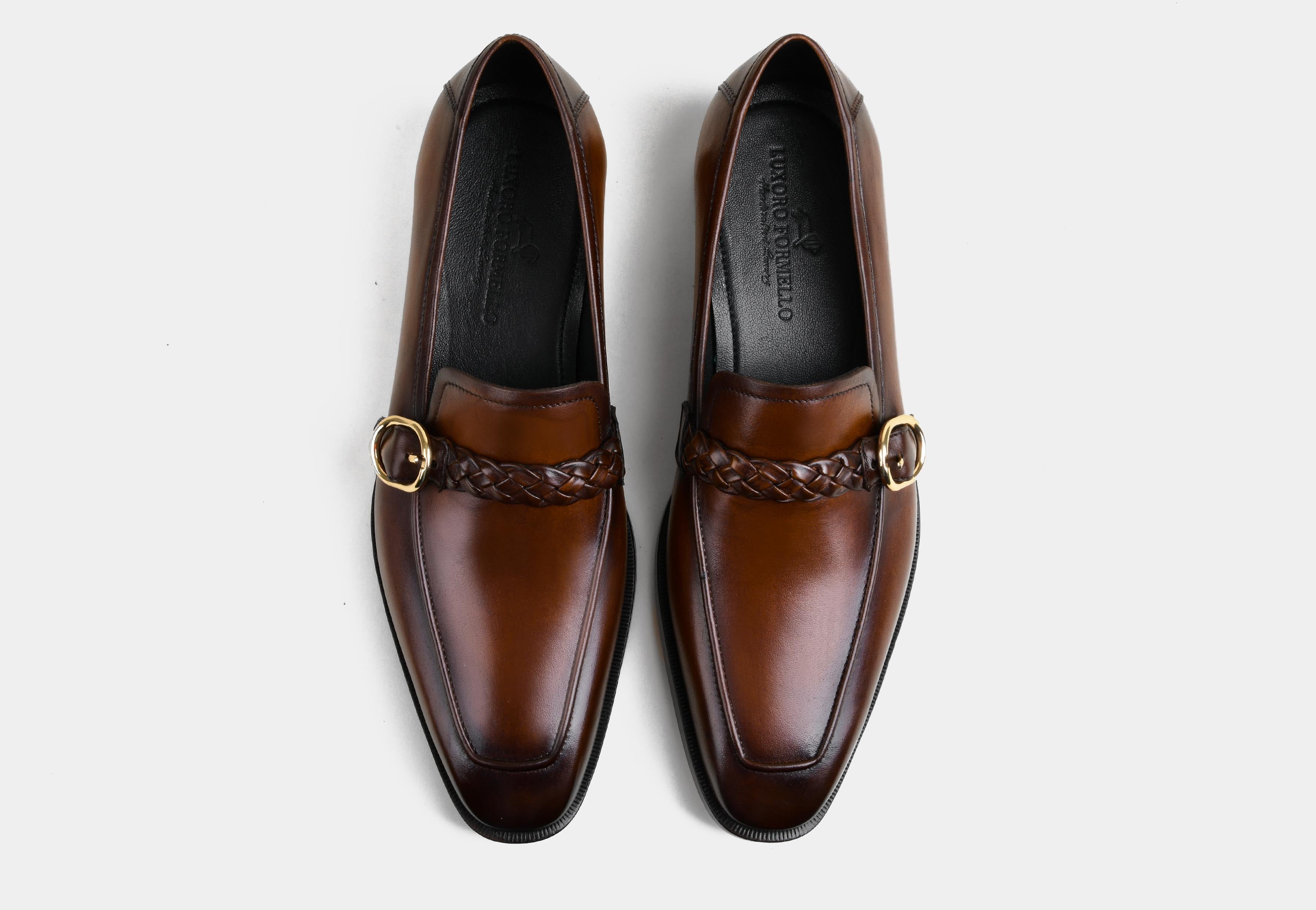 LAURIN | MEN BROWN LEATHER BUCKLE LOAFERS (Reserved-Release)