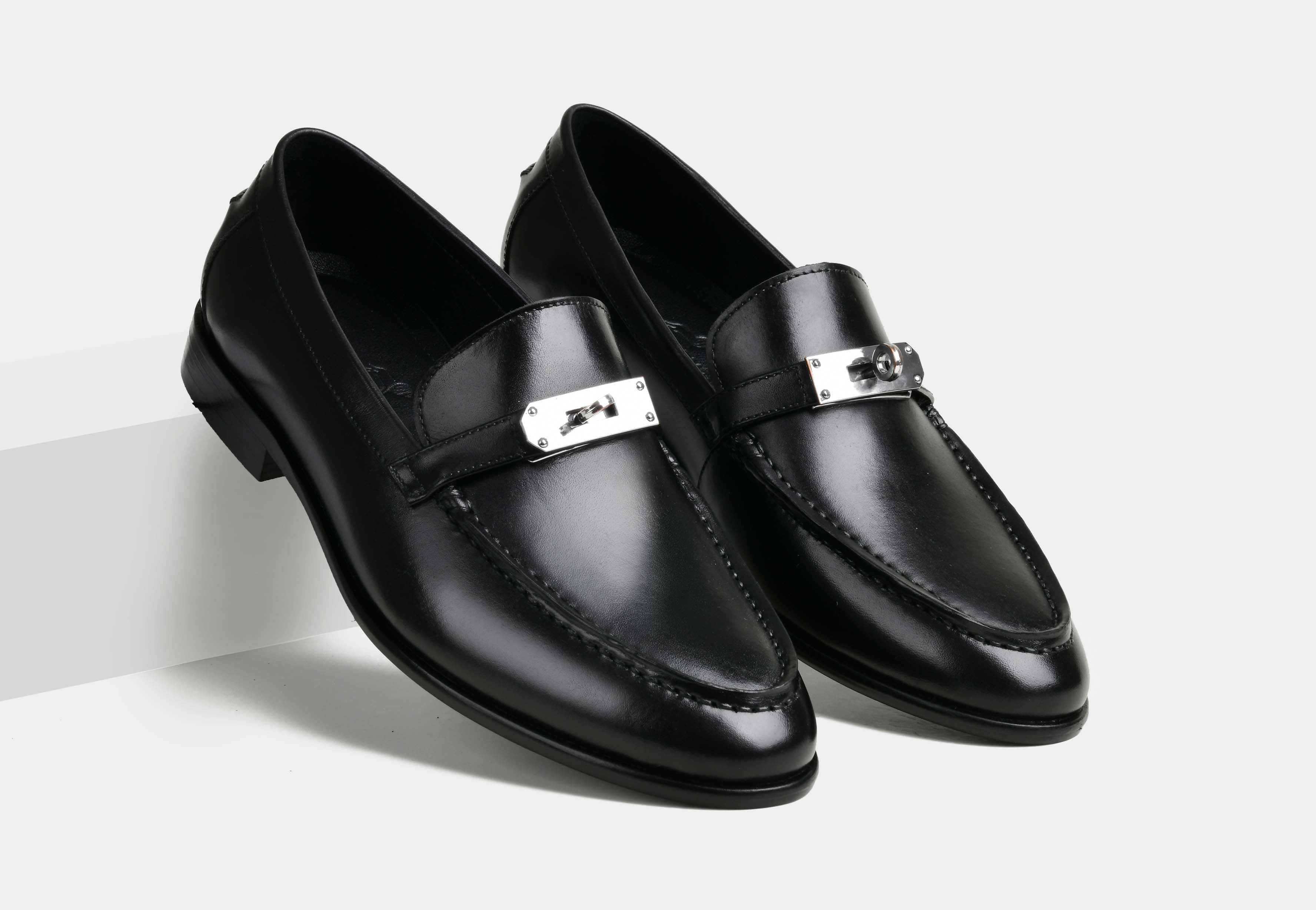 STELLAR | MEN BLACK BURNISHED LEATHER LOAFERS (Reserved-Release)