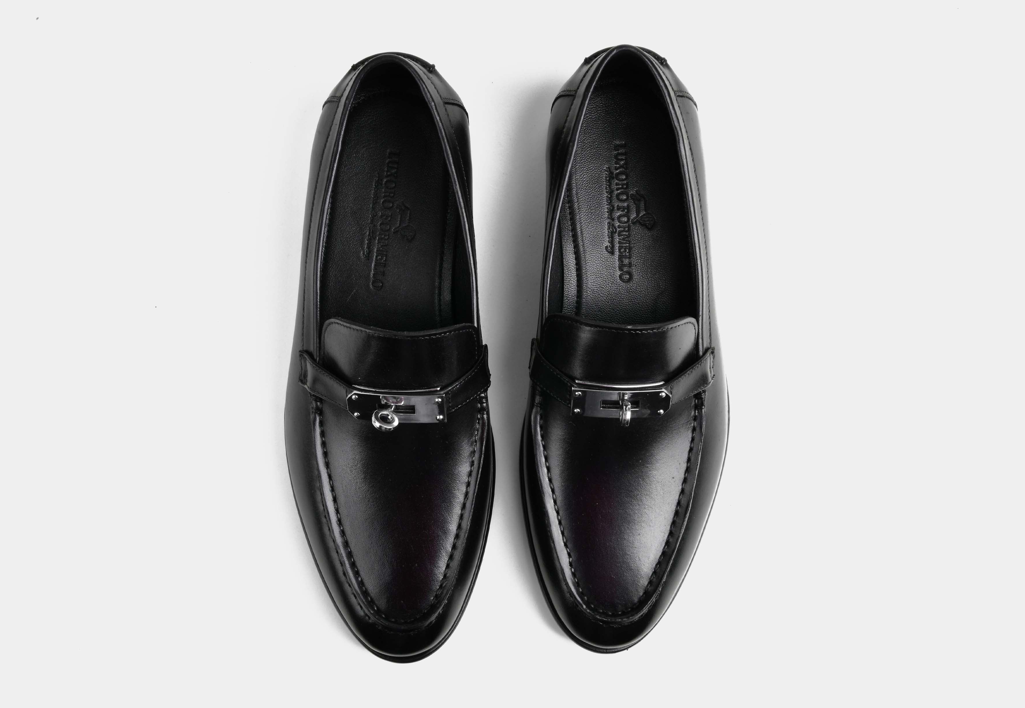 STELLAR | MEN BLACK BURNISHED LEATHER LOAFERS (Reserved-Release)