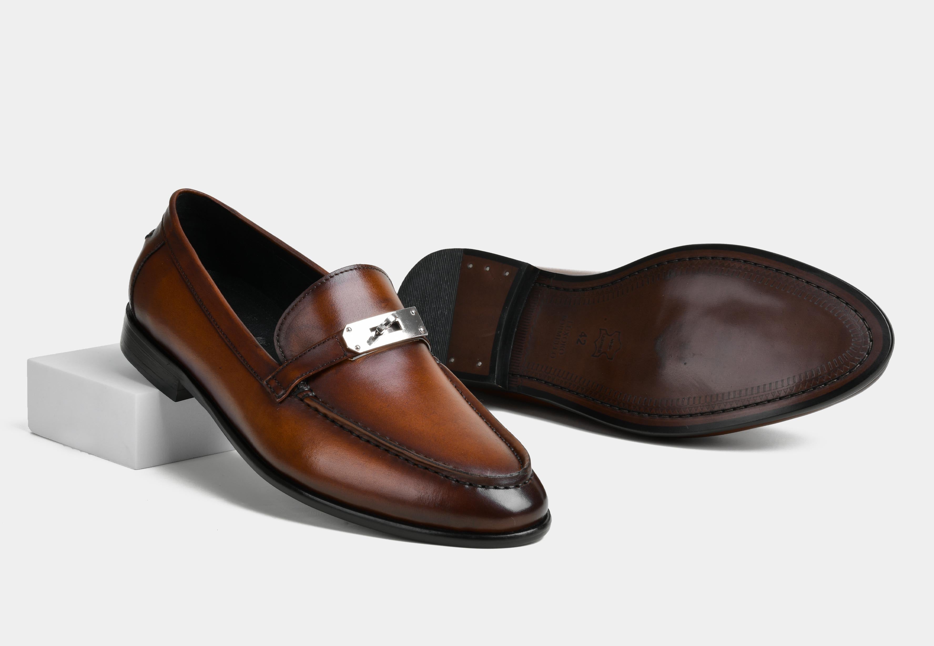 STELLAR | MEN MID-BROWN LEATHER LOAFERS (Reserved-Release)