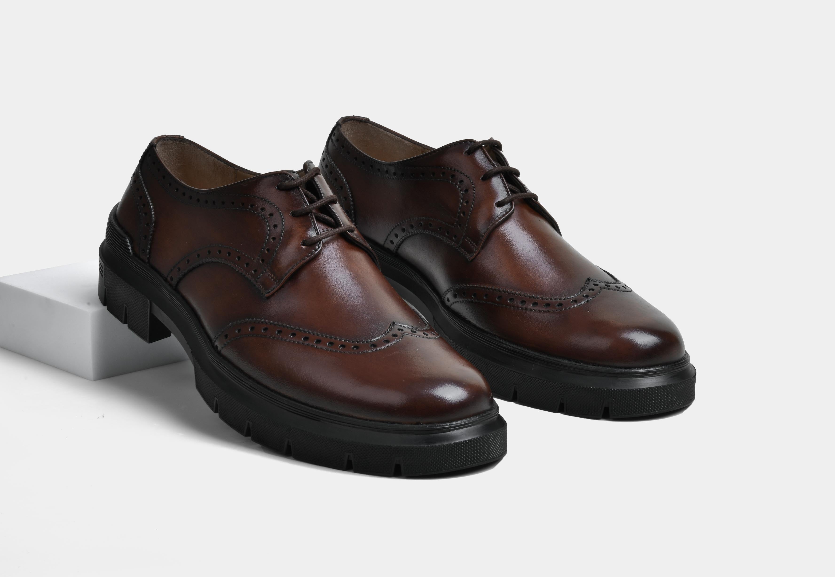Men Brown Brogue Laceups | StrideGrip (Reserved-Release)