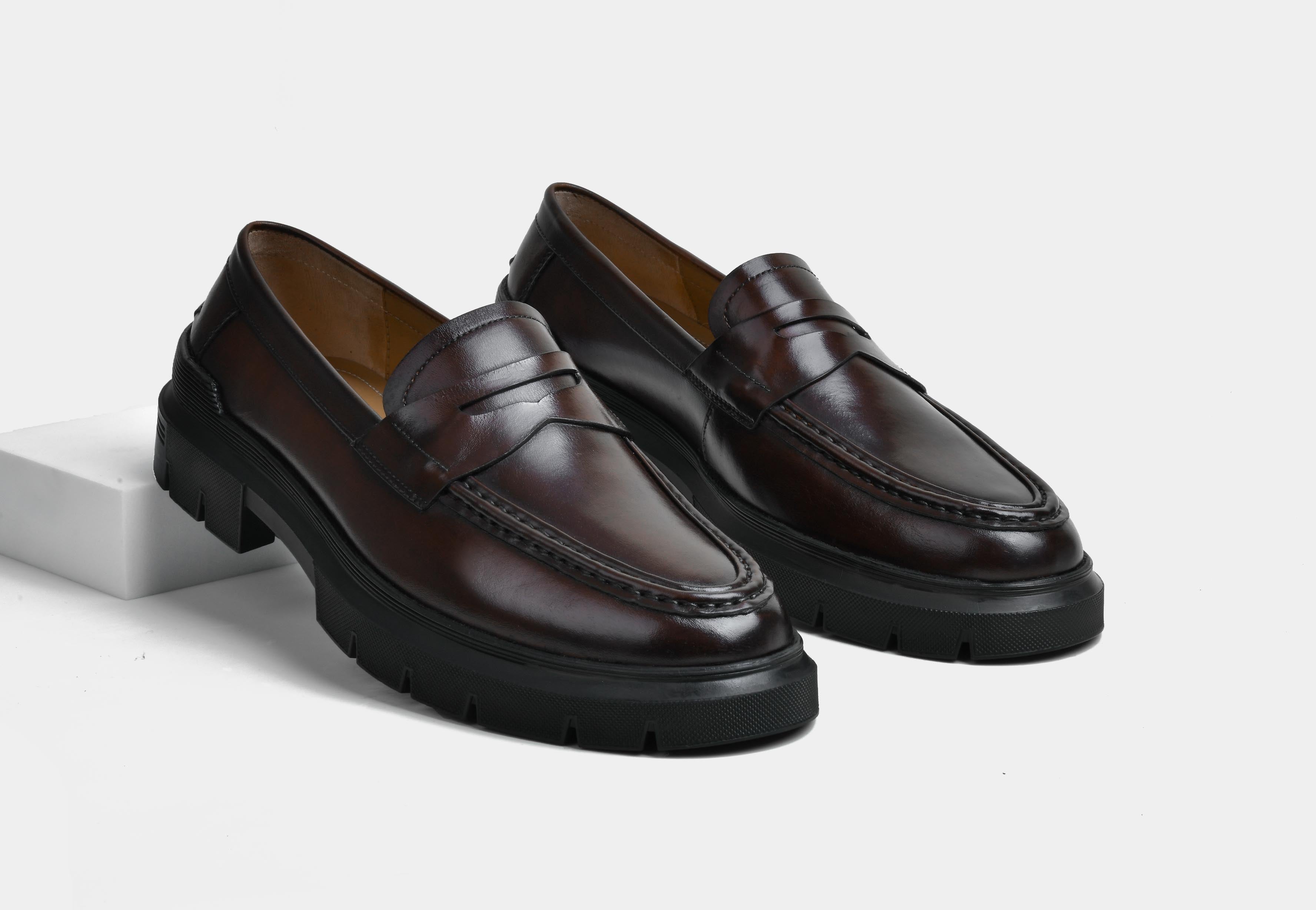 Men Penny Loafers in Brown | StrideGrip (Reserved-Release)