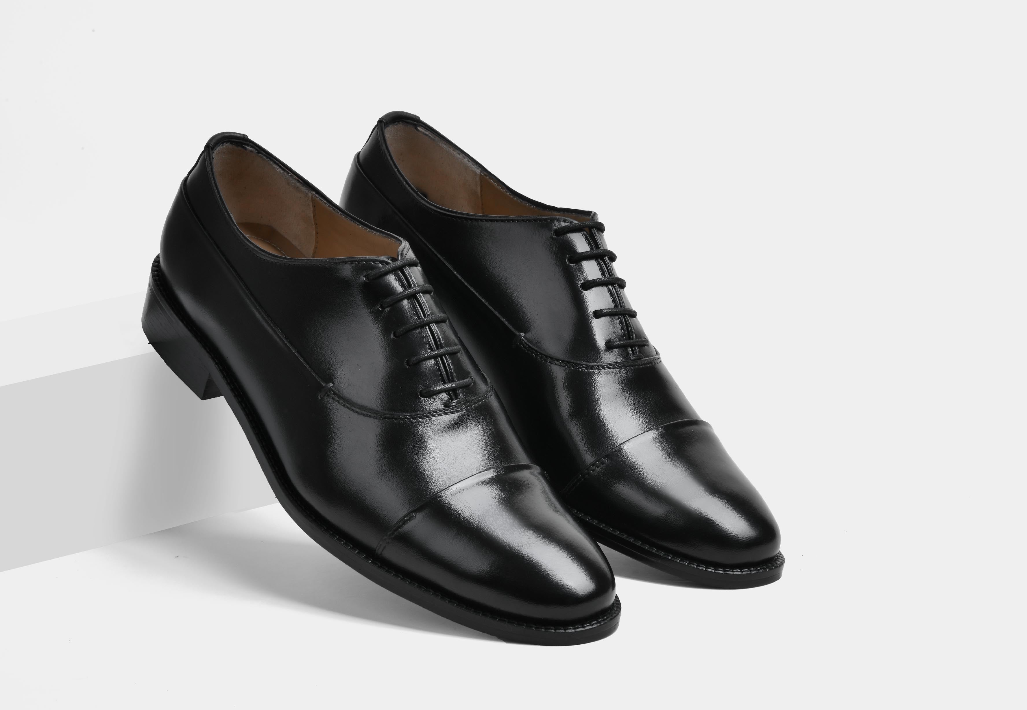 ROSSO | MEN BLACK CAP TOE LACEUP (Reserved-Release)