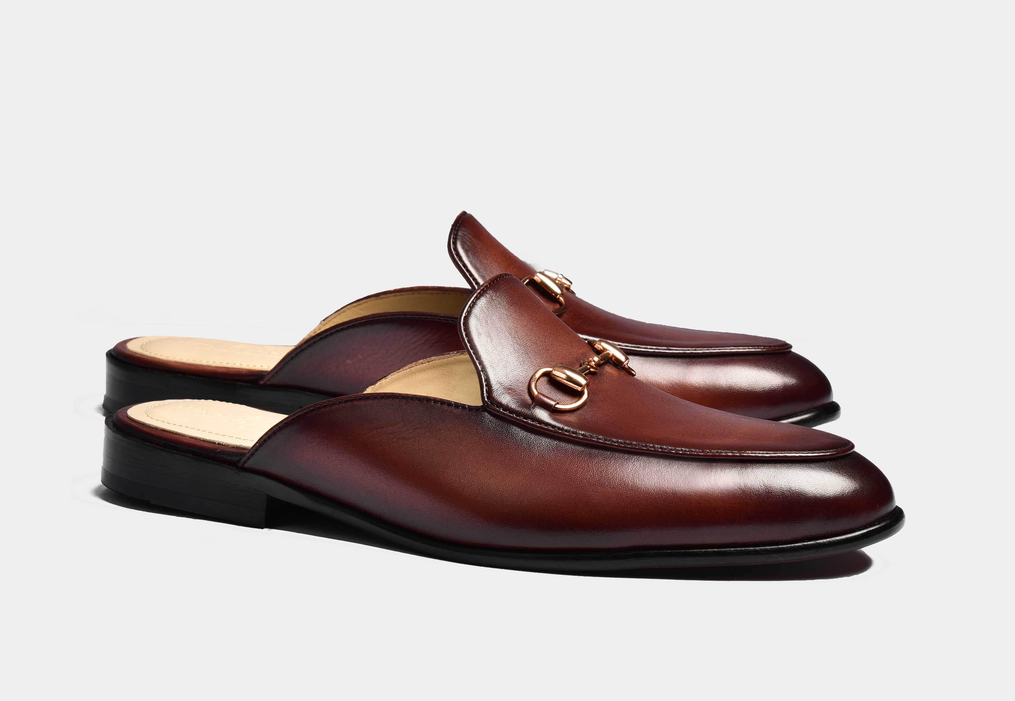 ARNO | Brown Formal Mules with metal Trim (Reserved-Release)