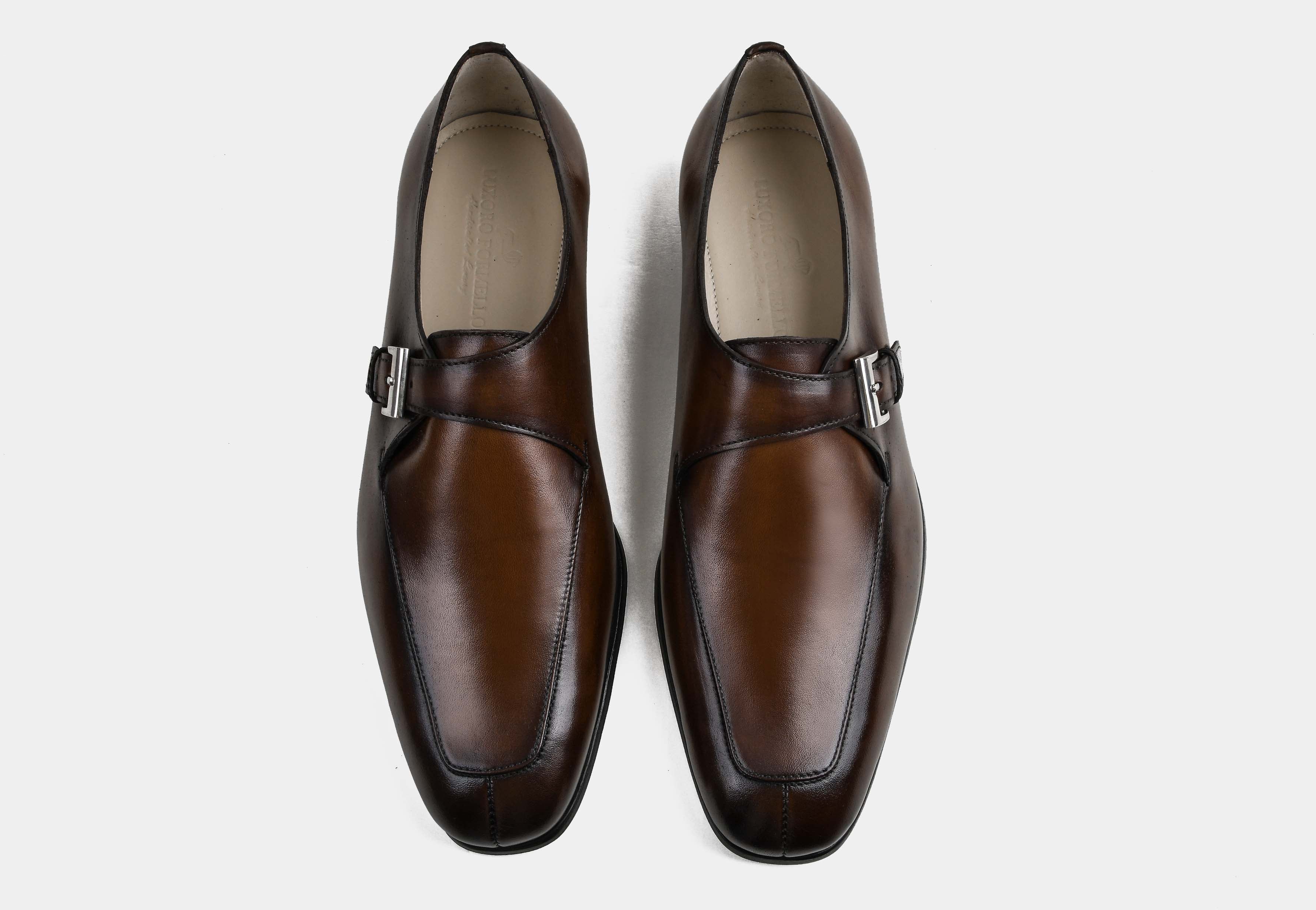 LAVENTO | MEN BROWN CALF LEATHER MONK STRAP SHOES