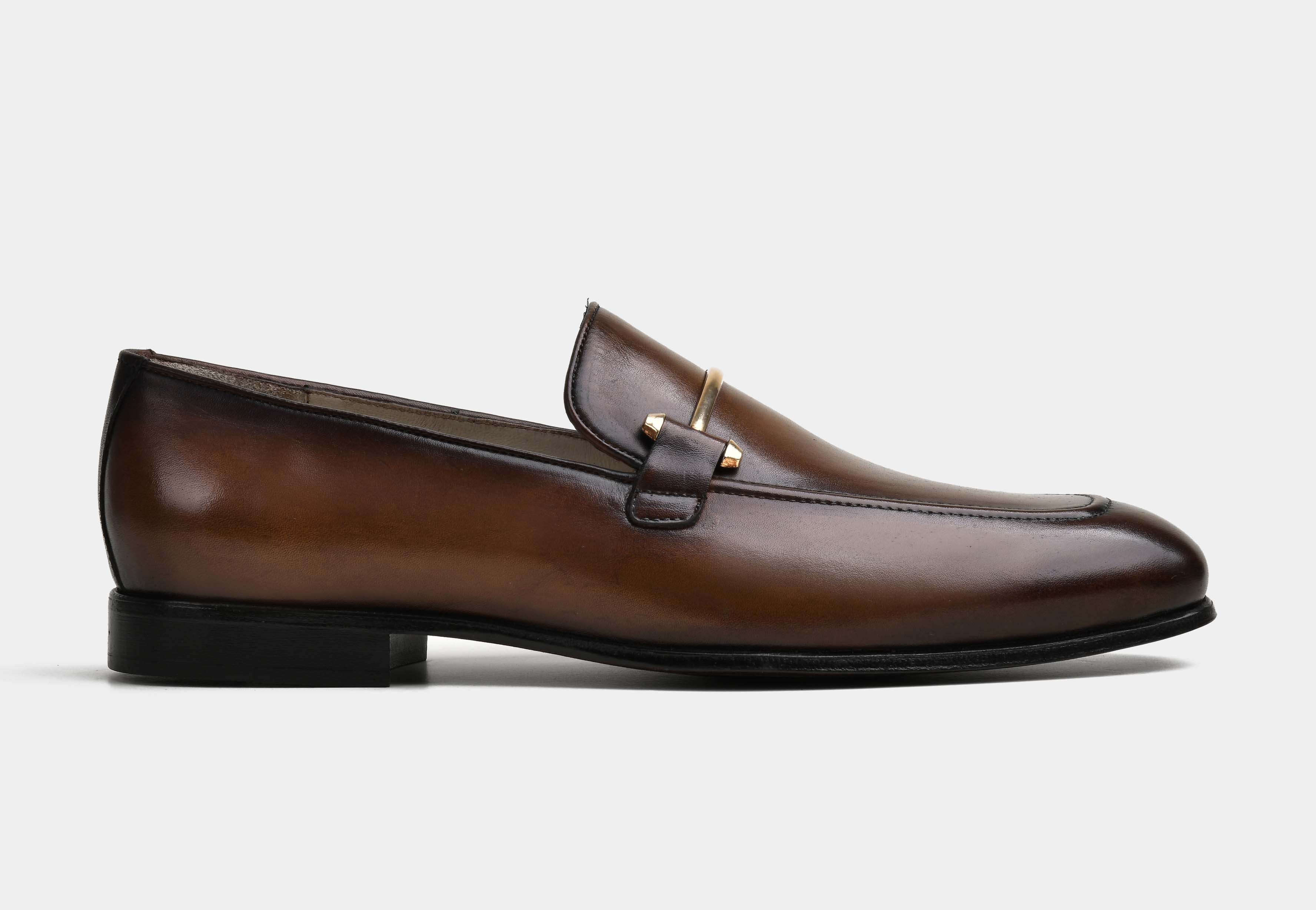 SERANO | MEN COGNAC HAND-BURNISHED HORSEBIT LOAFERS