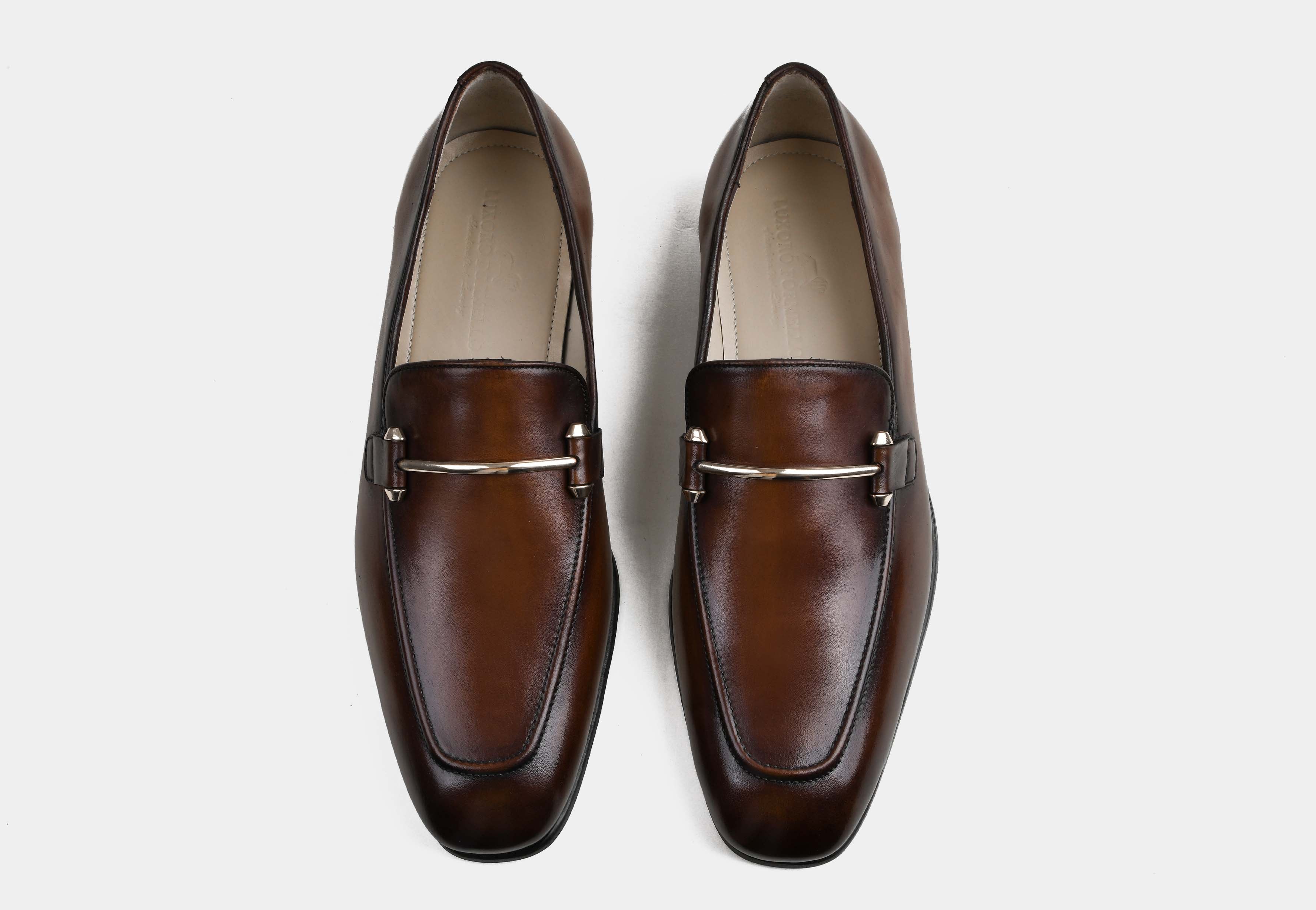SERANO | MEN COGNAC HAND-BURNISHED HORSEBIT LOAFERS