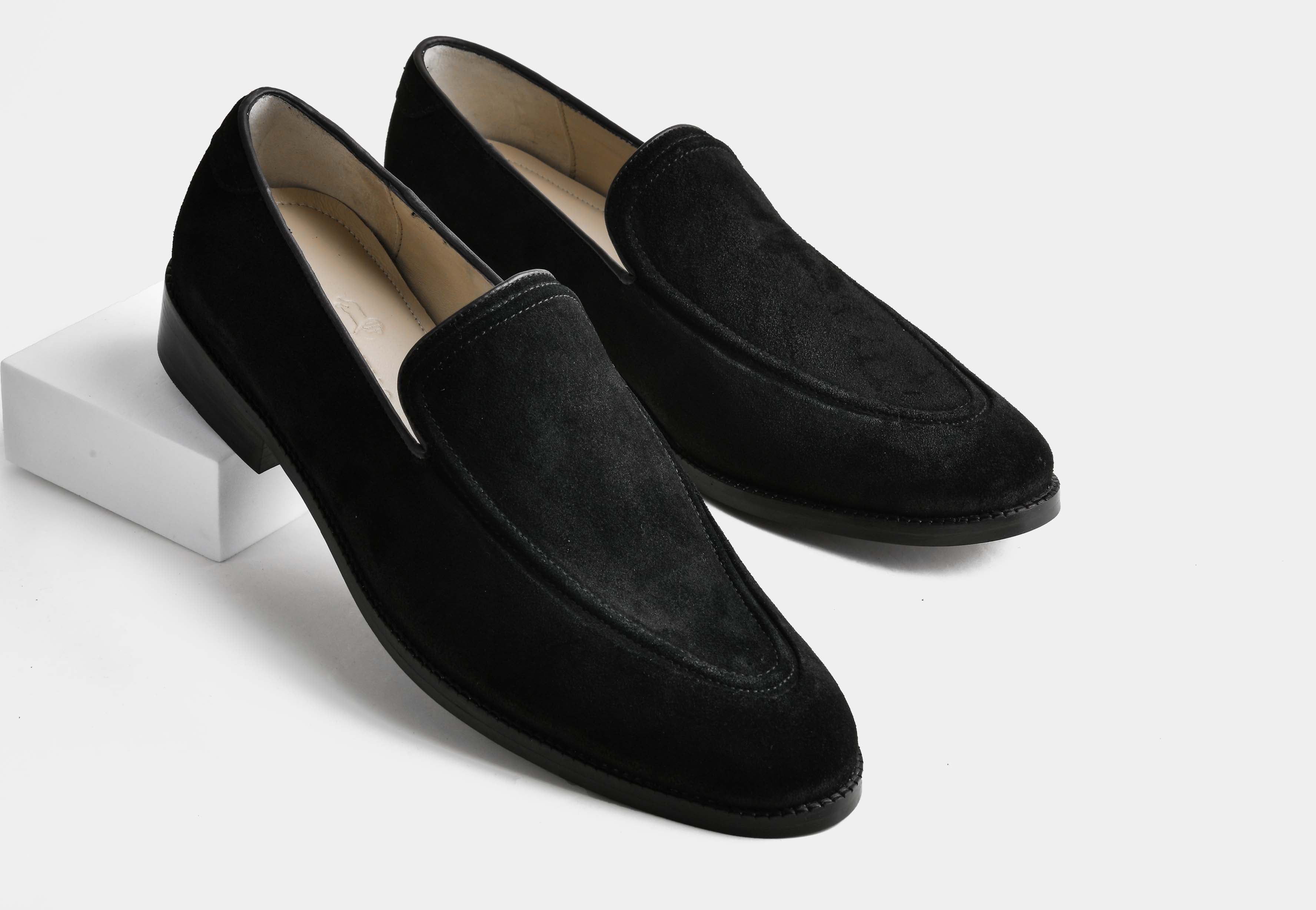 ELIANO | MEN BLACK SUEDE BELGIAN LOAFERS