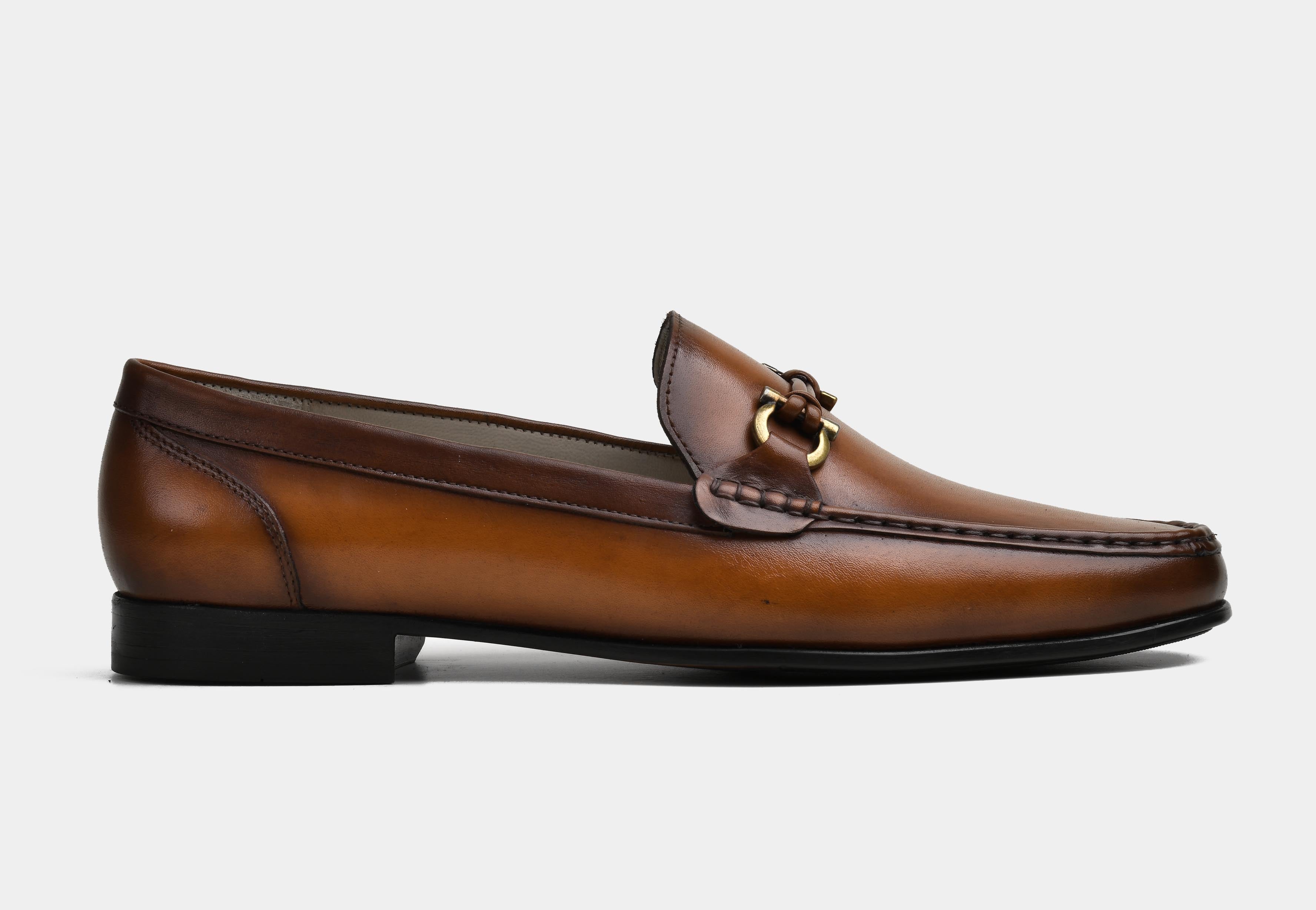 ZARO | MEN TAN CALF LEATHER HORSEBIT LOAFERS