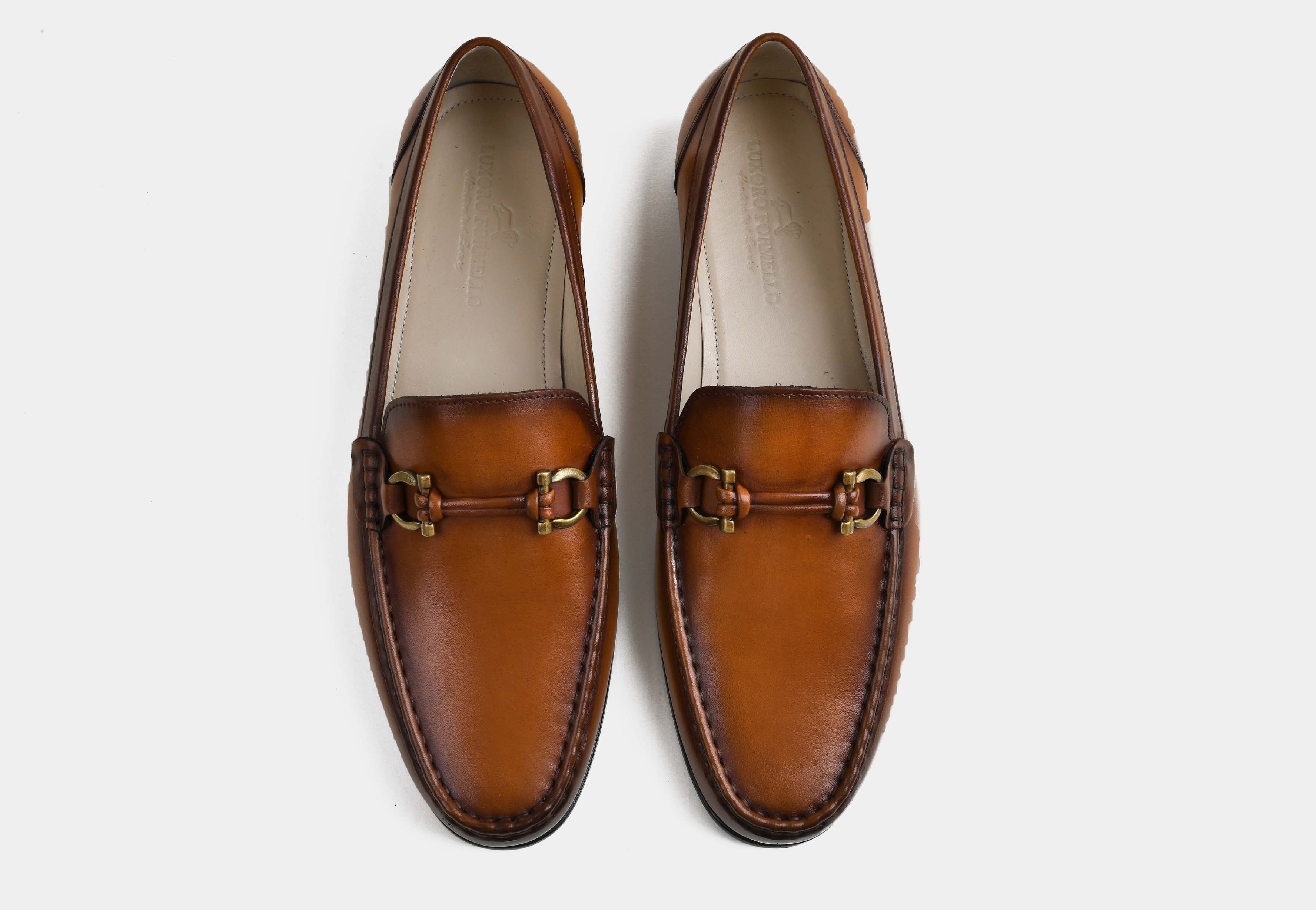 ZARO | MEN TAN CALF LEATHER HORSEBIT LOAFERS