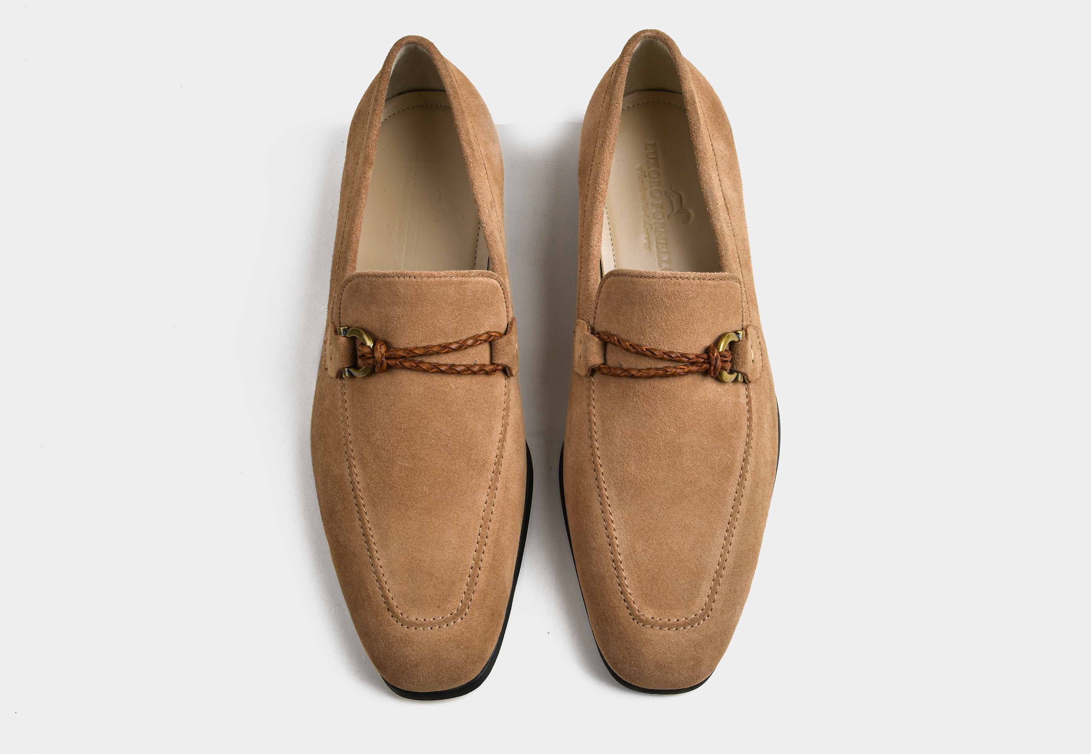 VALENZO | MEN CAMEL SUEDE HORSEBIT LOAFERS