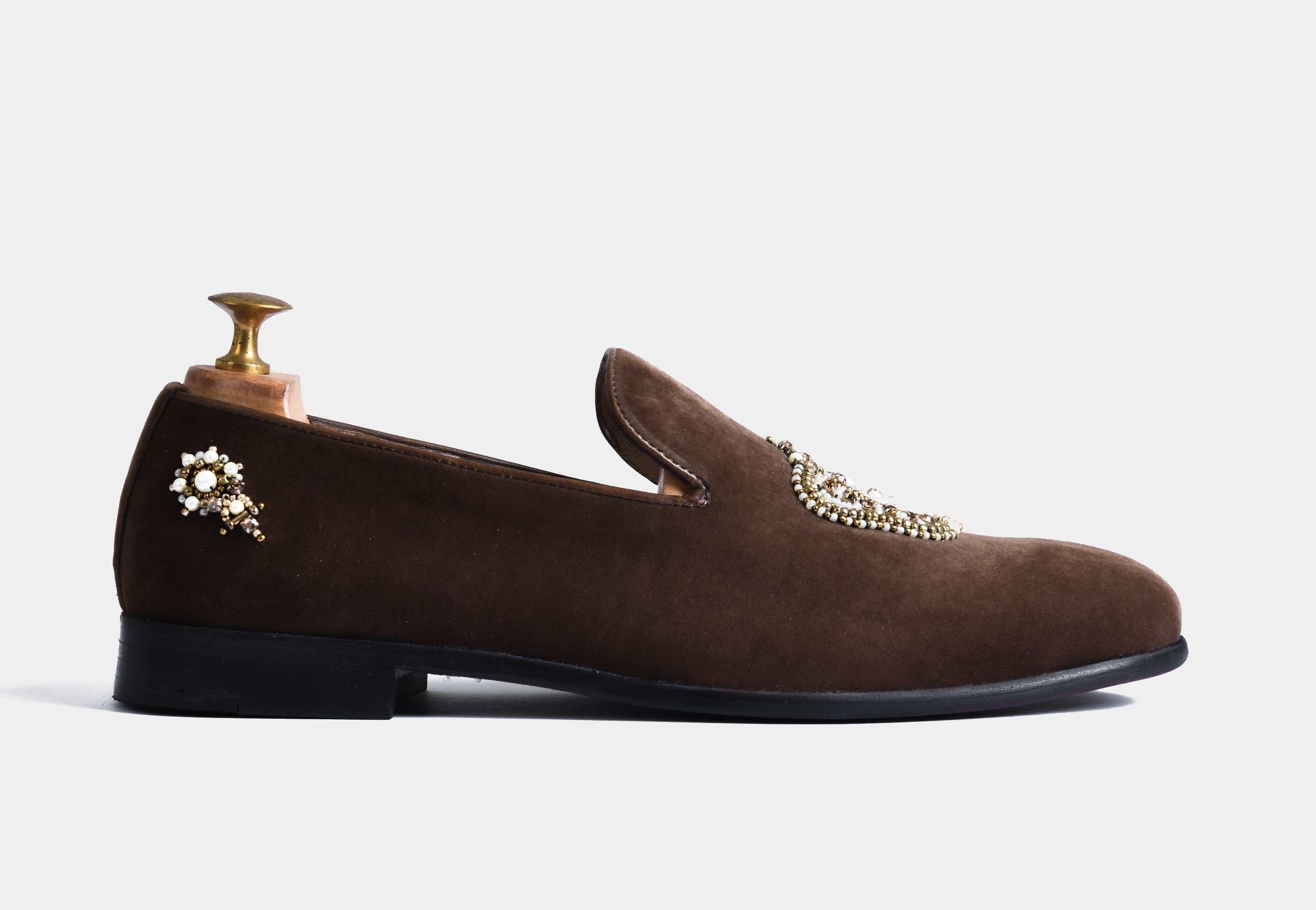 emiliano brown embroidered slipons