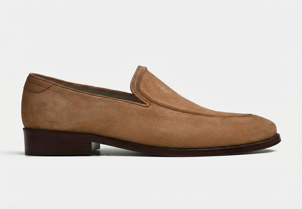 ELIANO | MEN TAN SUEDE BELGIAN LOAFERS
