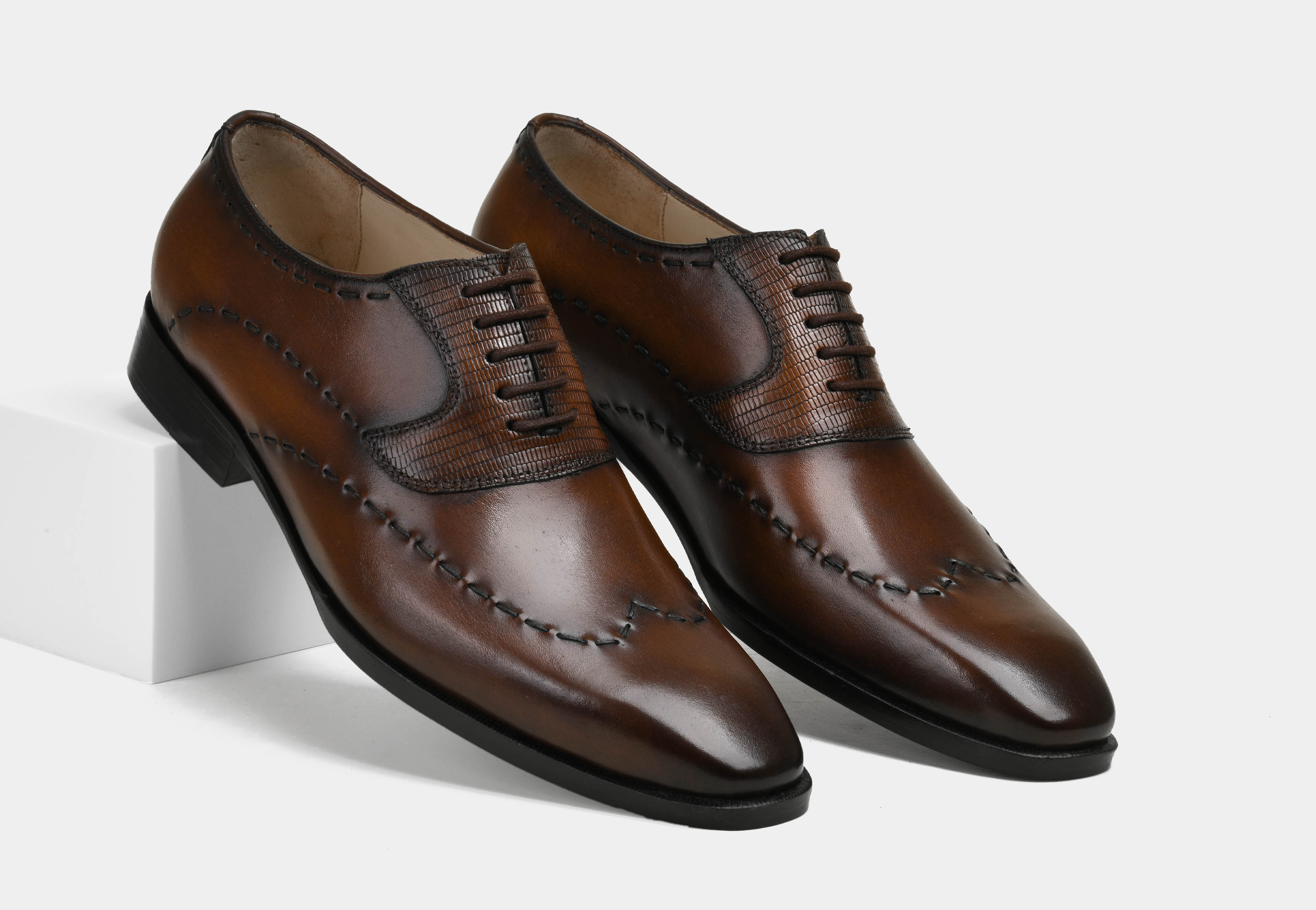 DANTE | MEN BROWN STITCHED DERBYS