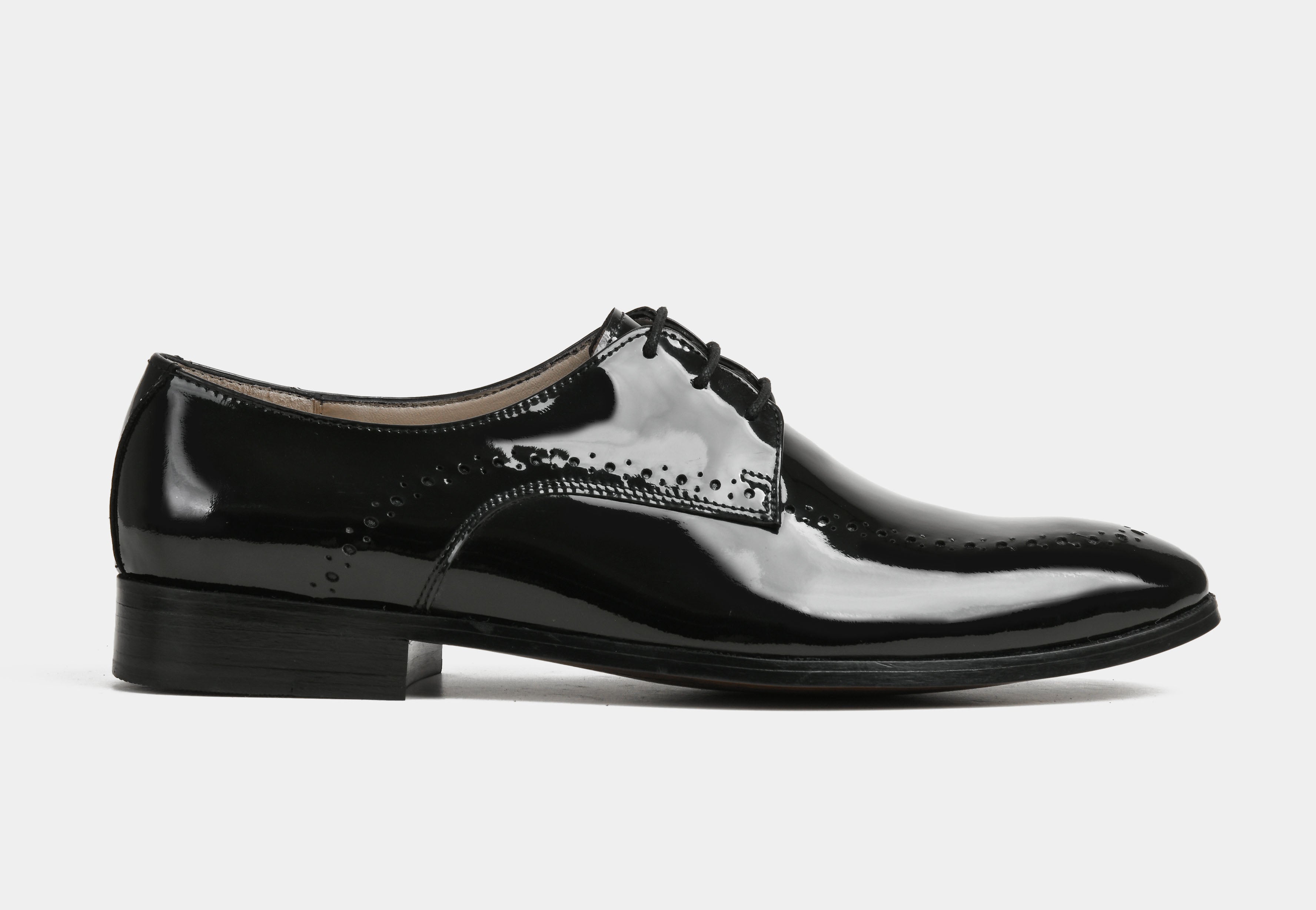 MARCELLO | MEN BLACK PATENT LACE-UP OXFORDS