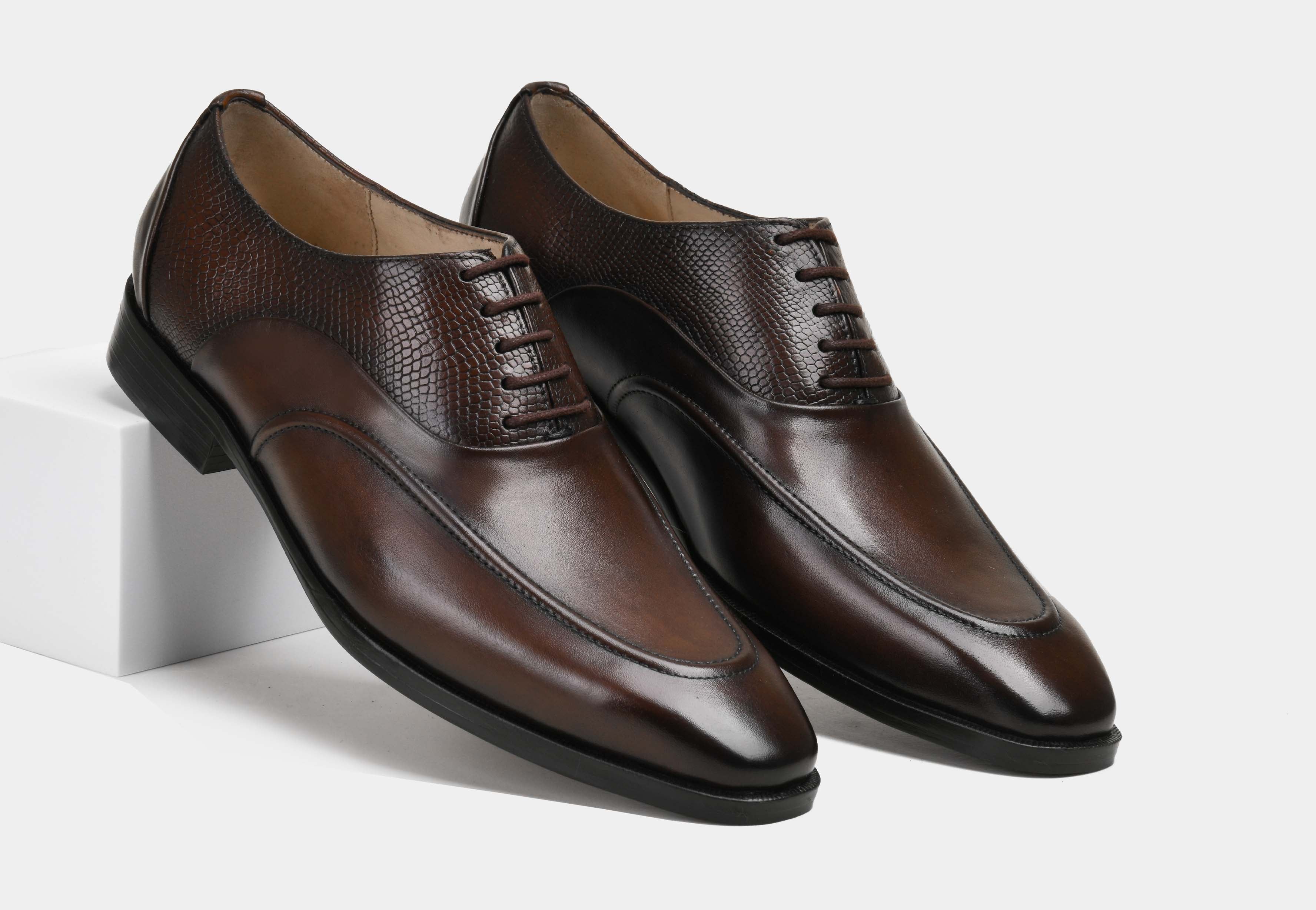 MARCELIN | MEN BROWN CALF & PEBBLE OXFORDS