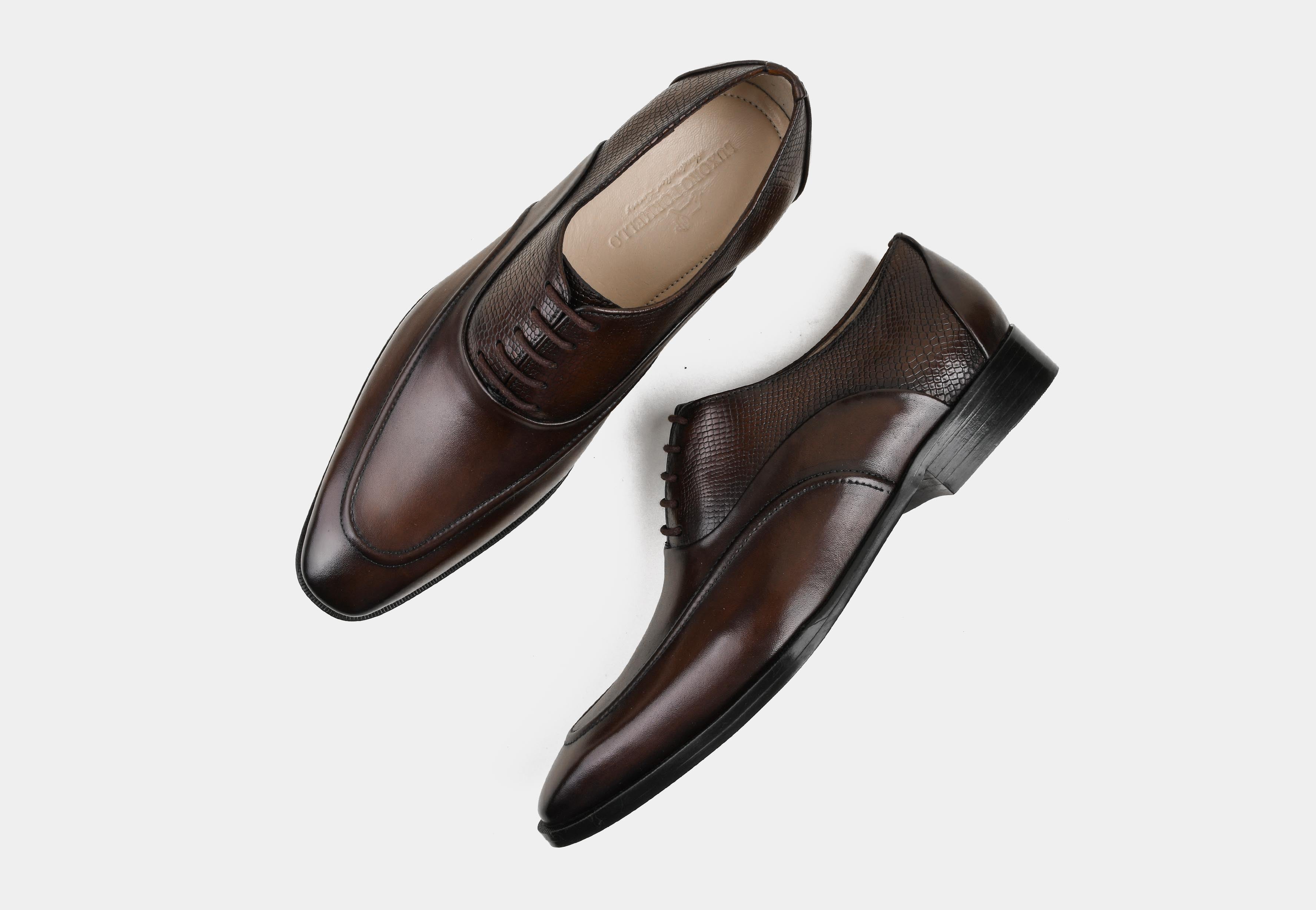 MARCELIN | MEN BROWN CALF & PEBBLE OXFORDS