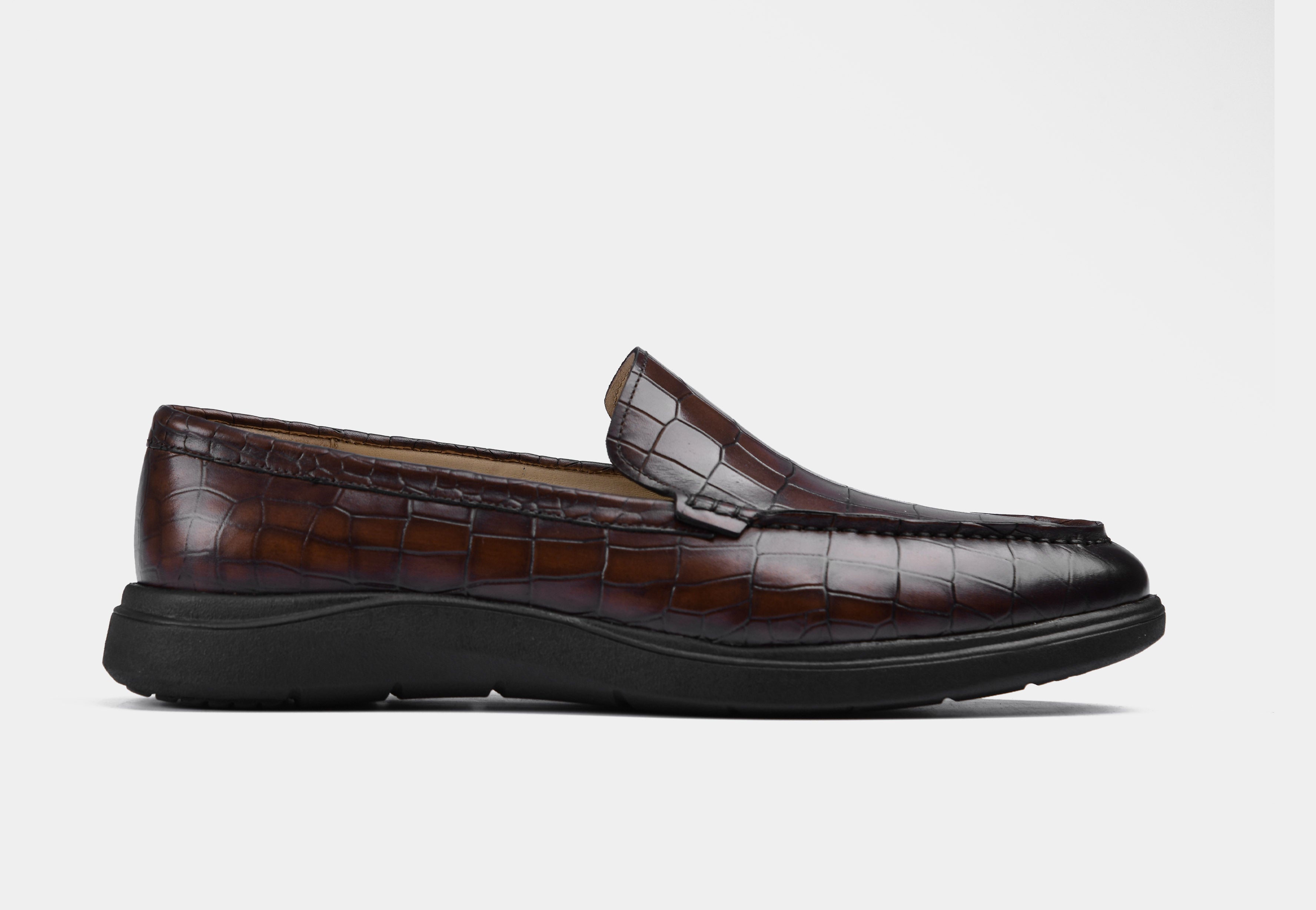 BROWN CROC SLIP-ONS | AERO-FLEX (Reserved-Release)