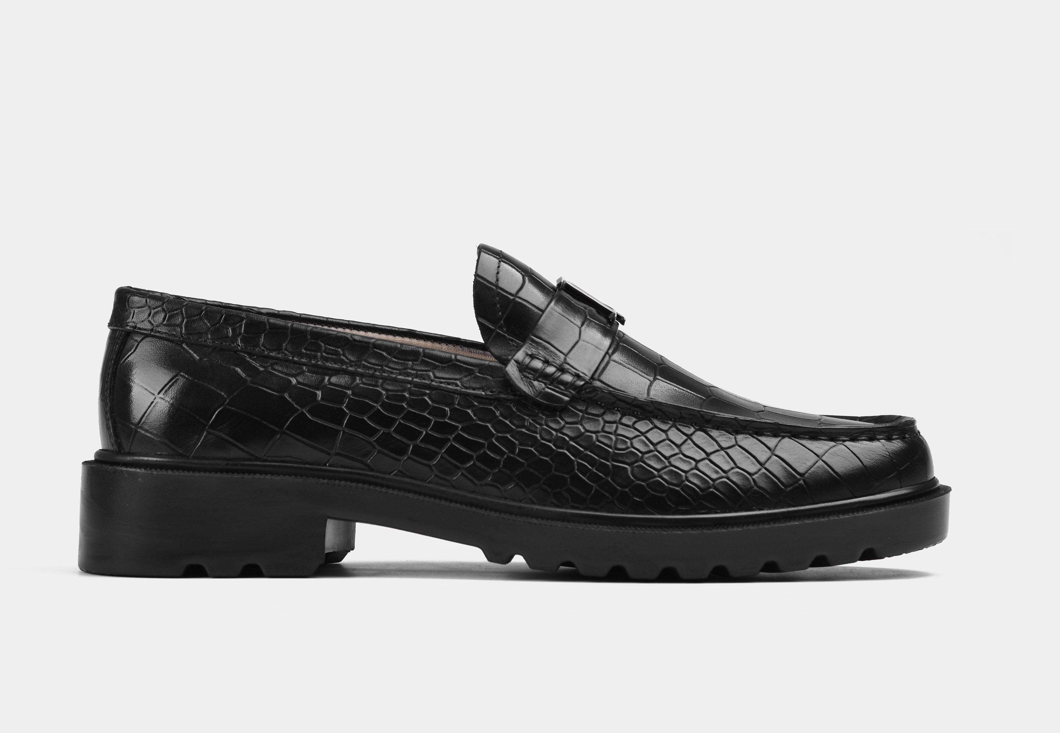 Black Croc Loafers | SoleSculpt lite (Reserved-Release)
