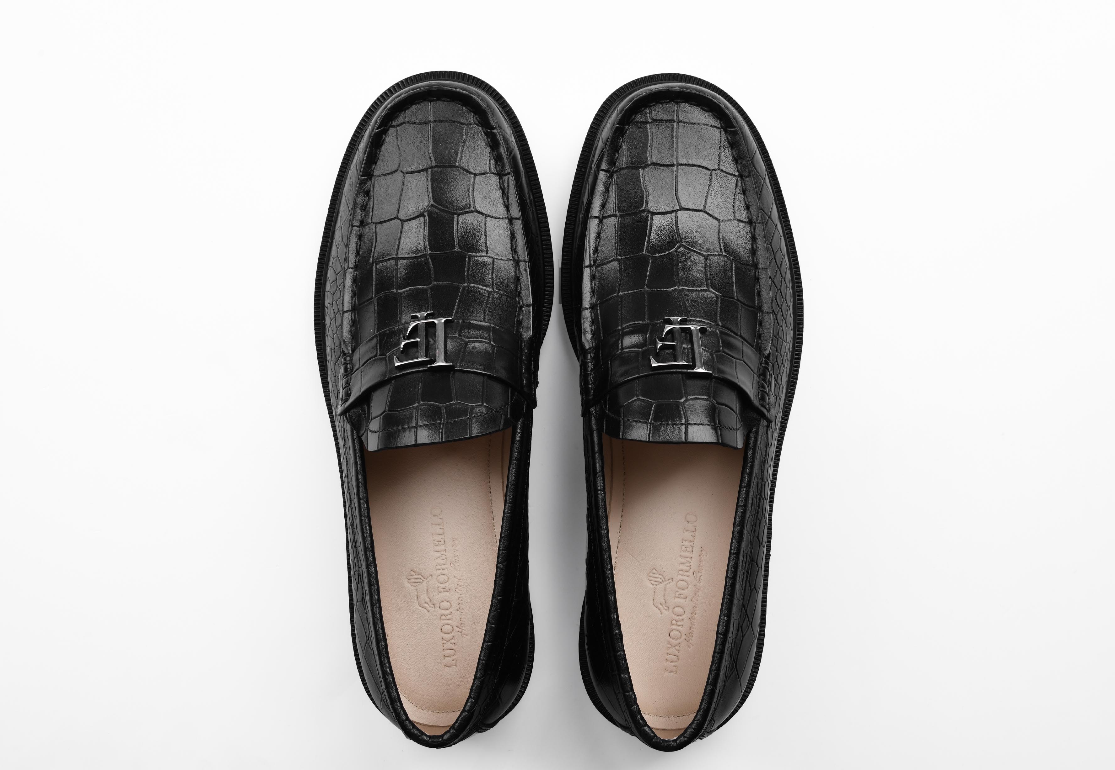 Black Croc Loafers | SoleSculpt lite (Reserved-Release)
