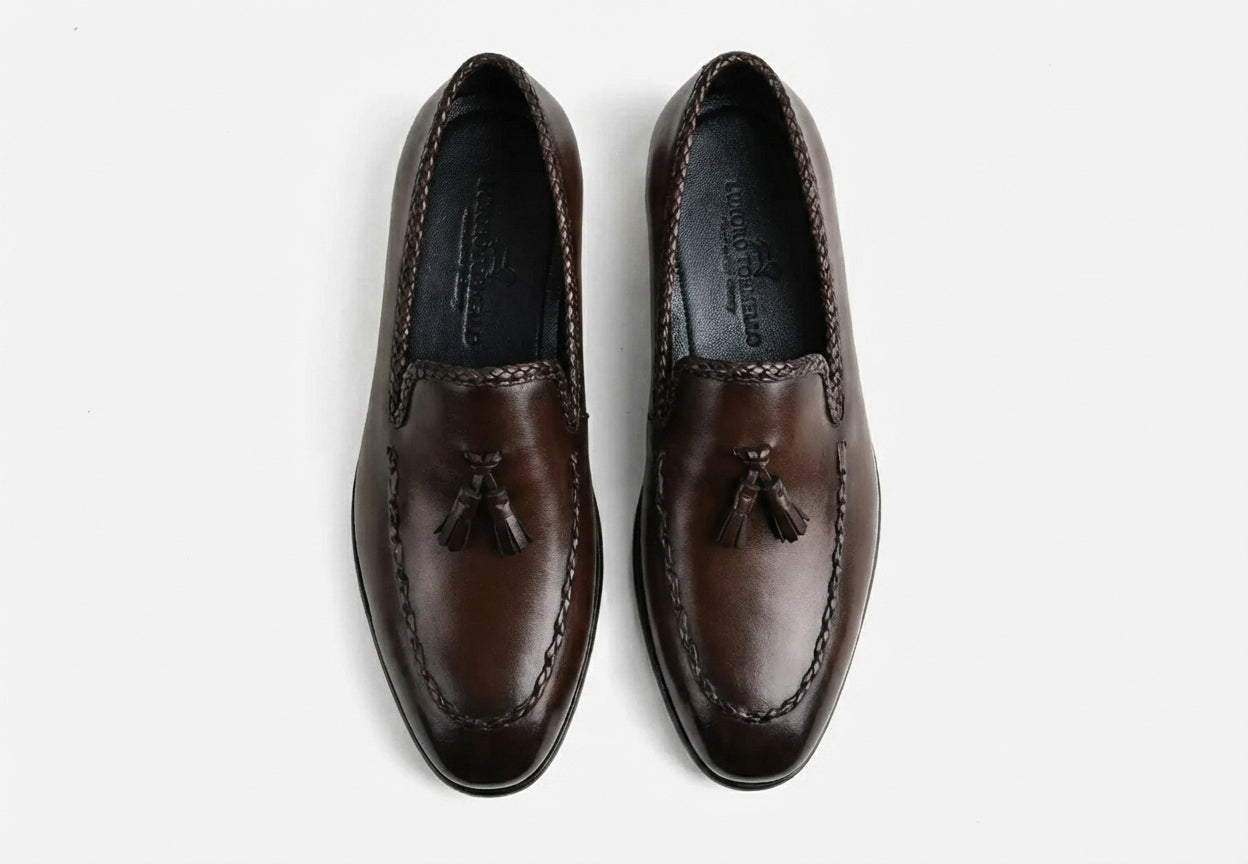 CILIAN | MEN BROWN TASSEL LEATHER LOAFERS