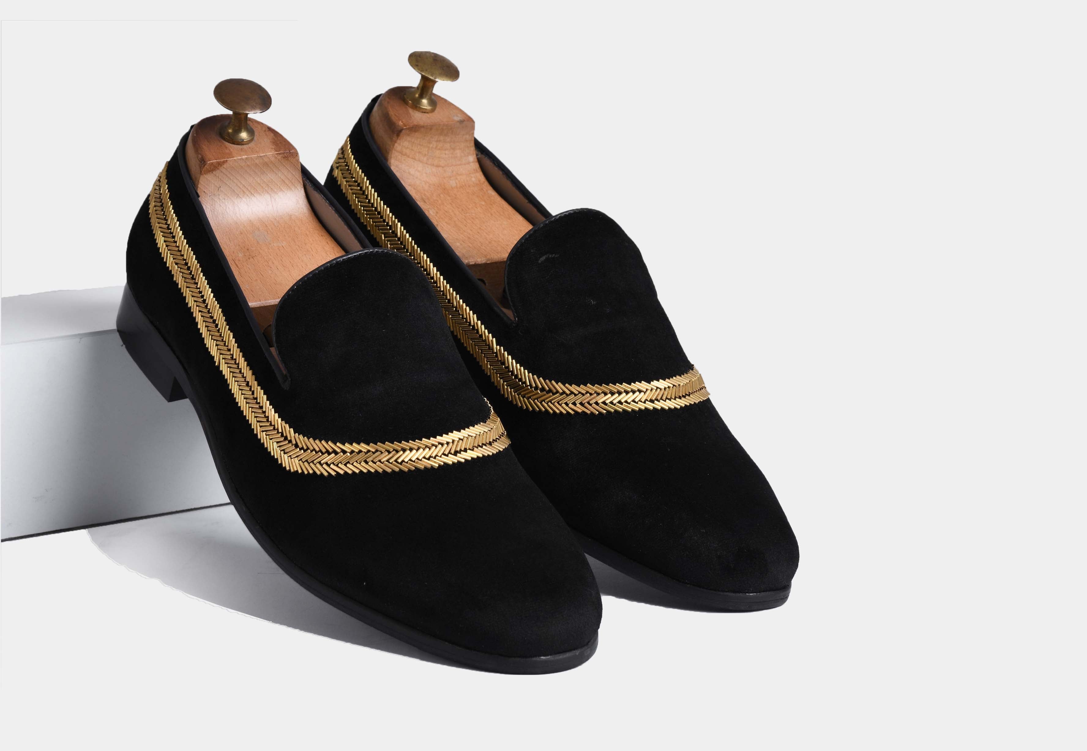 ALVARO BLACK  embroidered slip-ons (Reserved-Release)