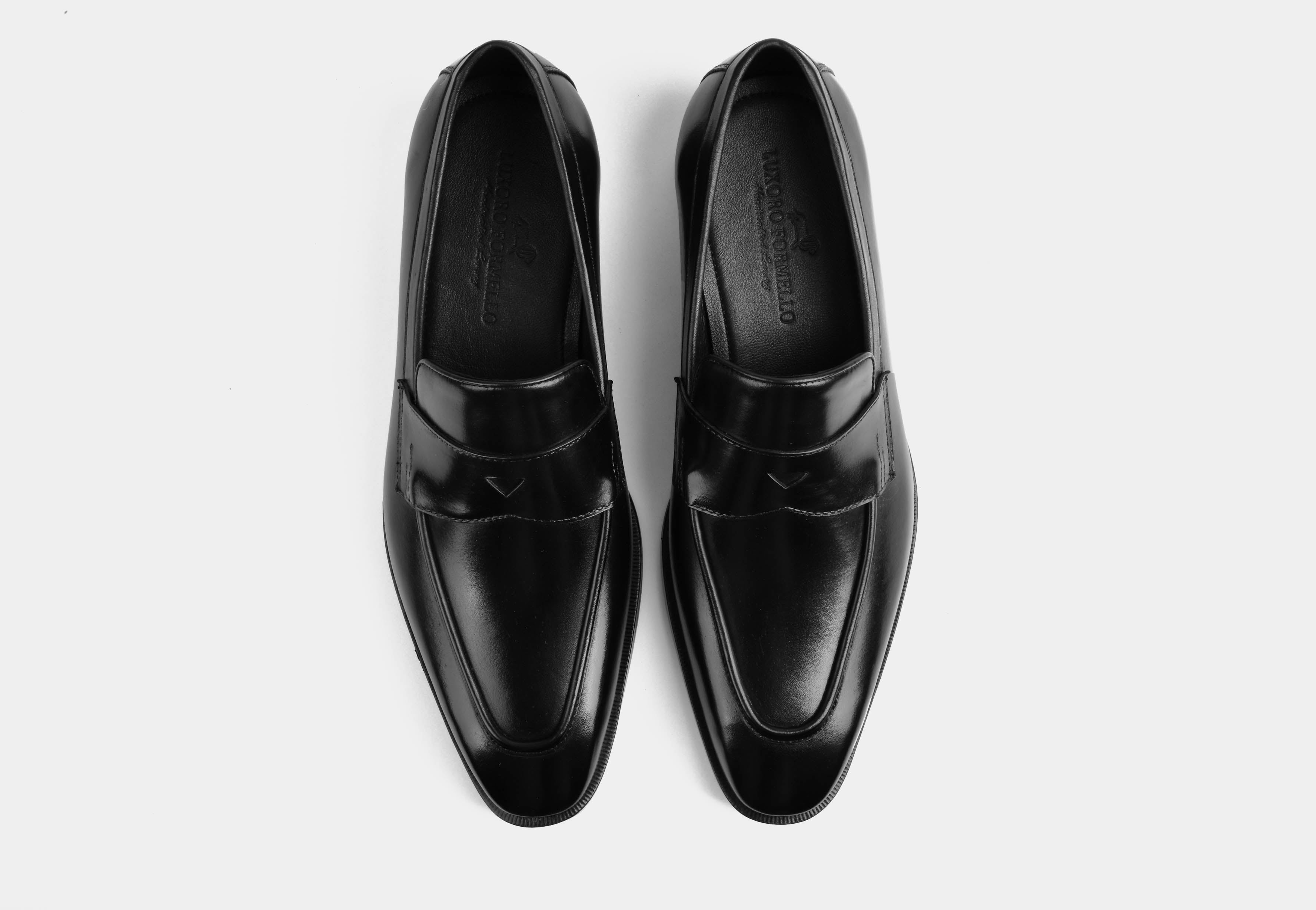 AIDEN | MEN BLACK PENNY LEATHER LOAFERS (Reserved-Release)