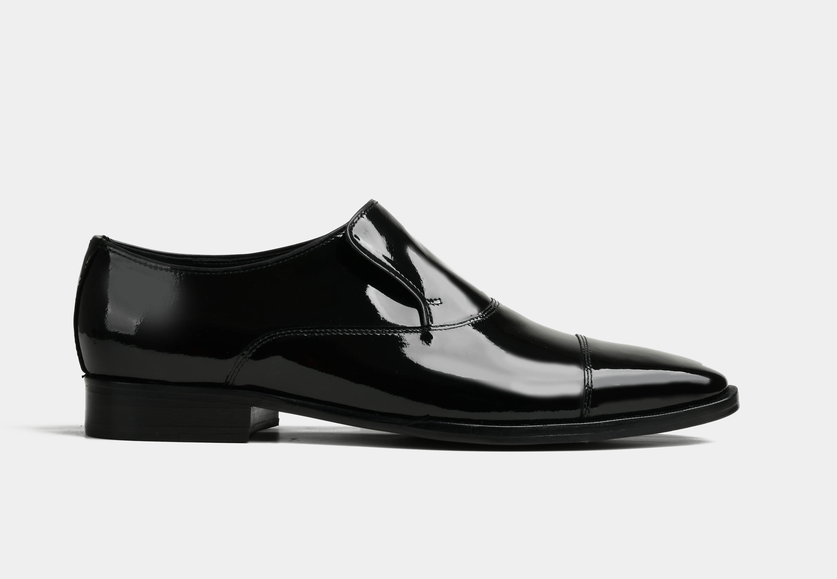COSMIN | MEN LEATHER SLIPON IN PATENT BLACK (Reserved-Release)