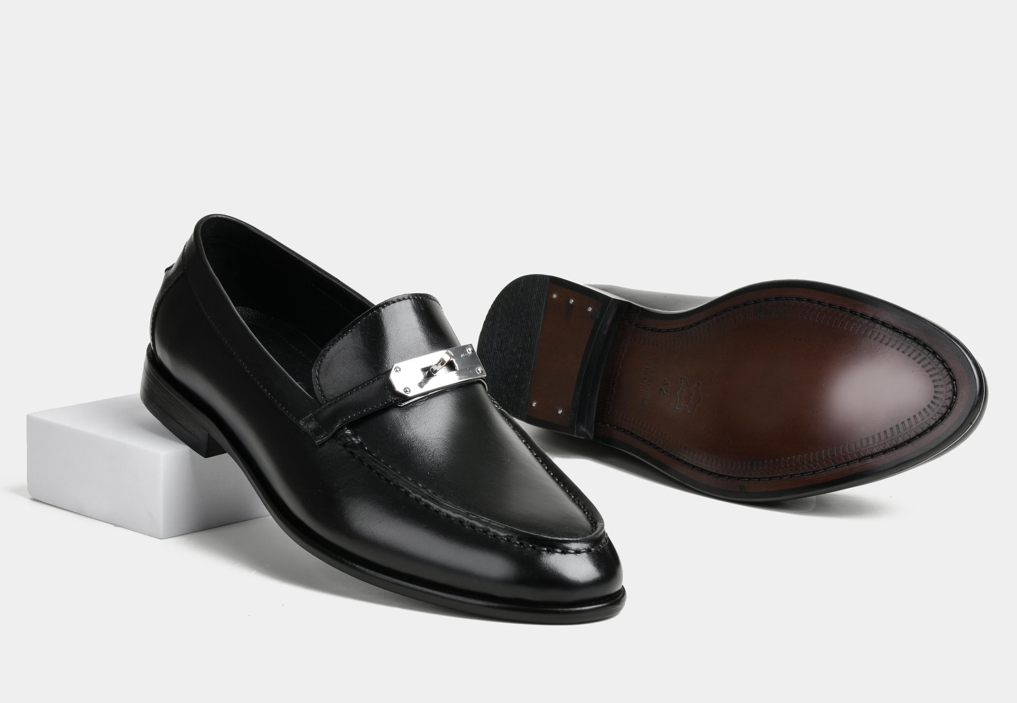 STELLAR | MEN BLACK BURNISHED LEATHER LOAFERS (Reserved-Release)