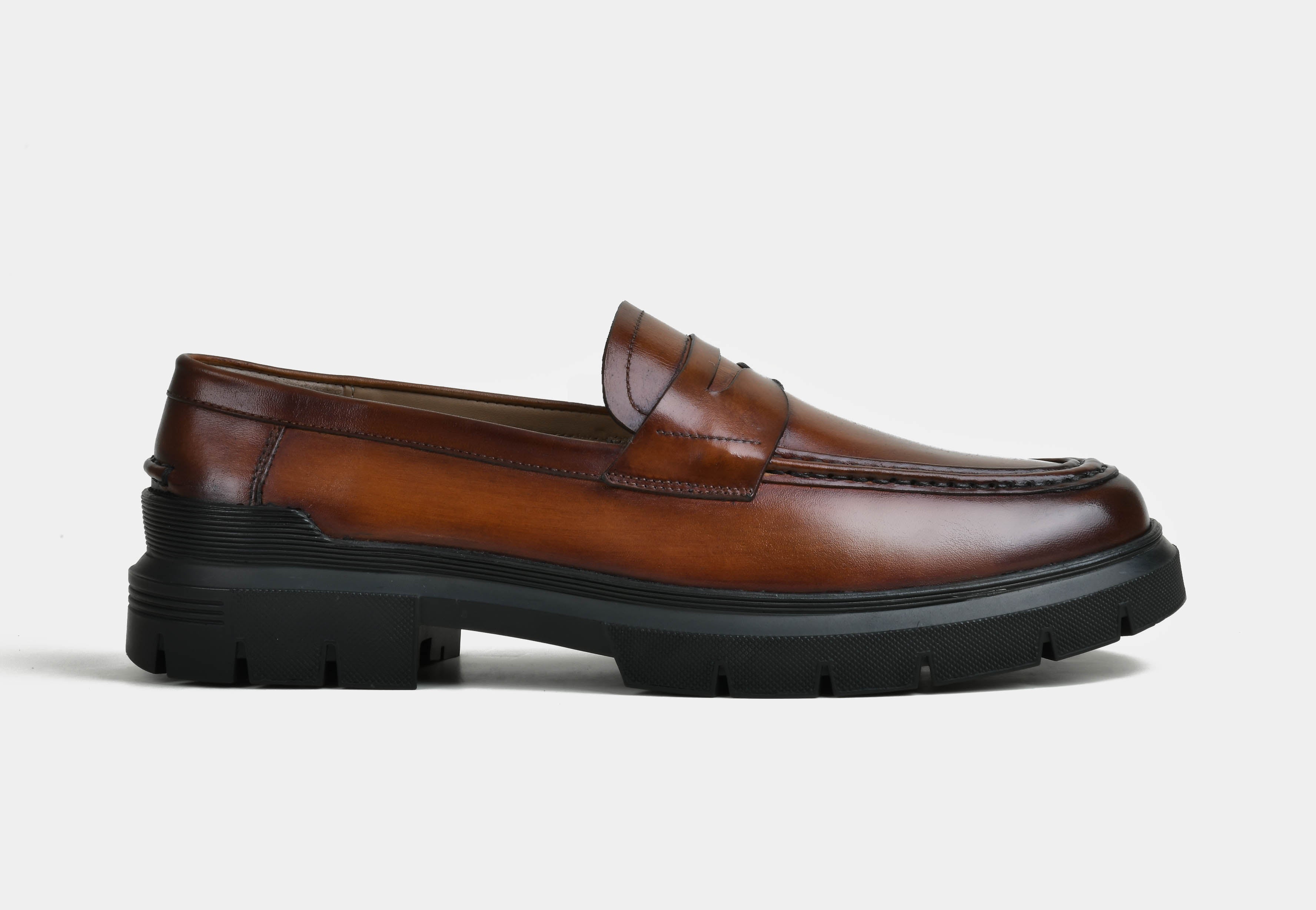 Men Penny Loafers in Burnished Tan | StrideGrip (Reserved-Release)