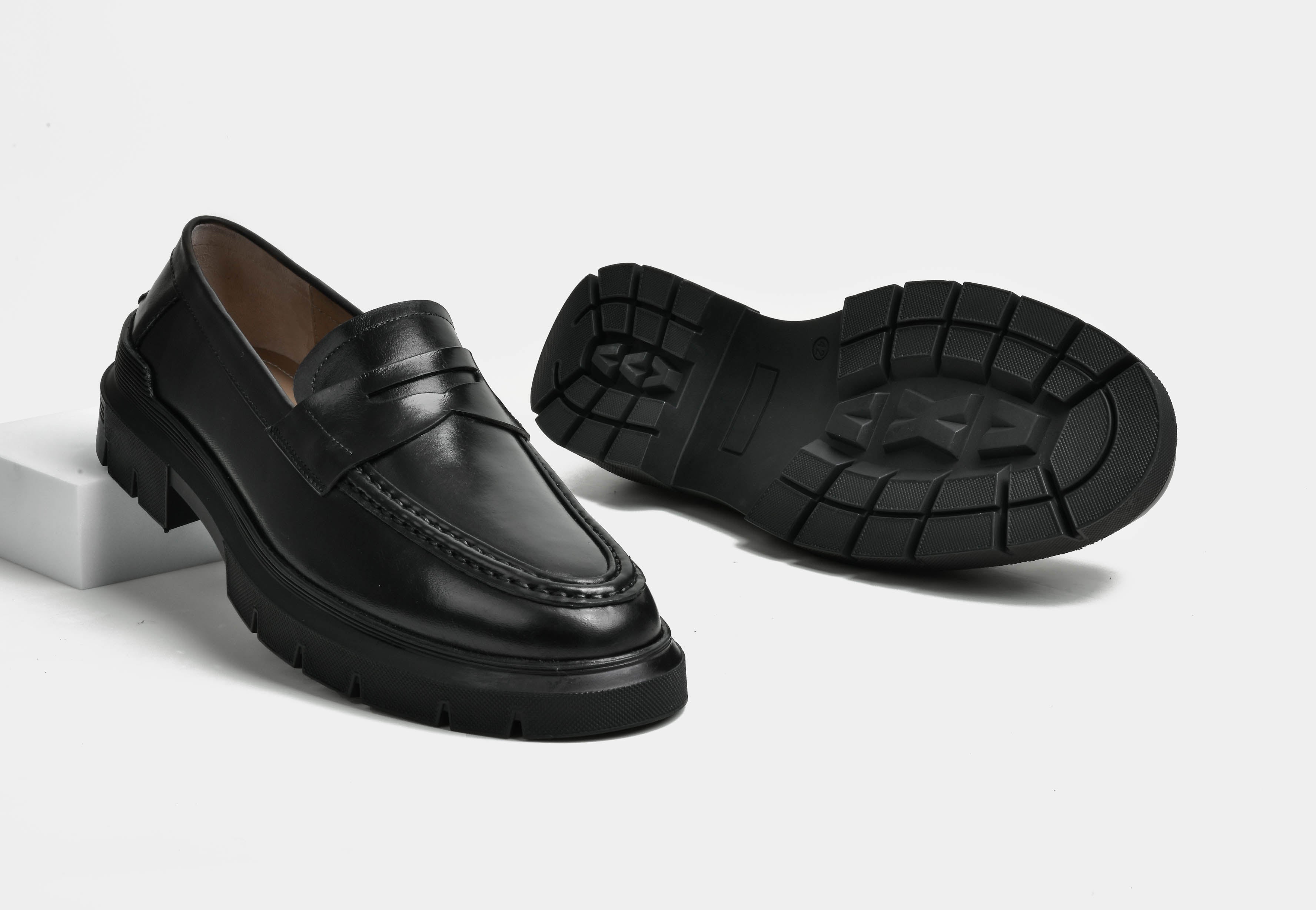 Men Penny Loafers in Black | StrideGrip (Reserved-Release)