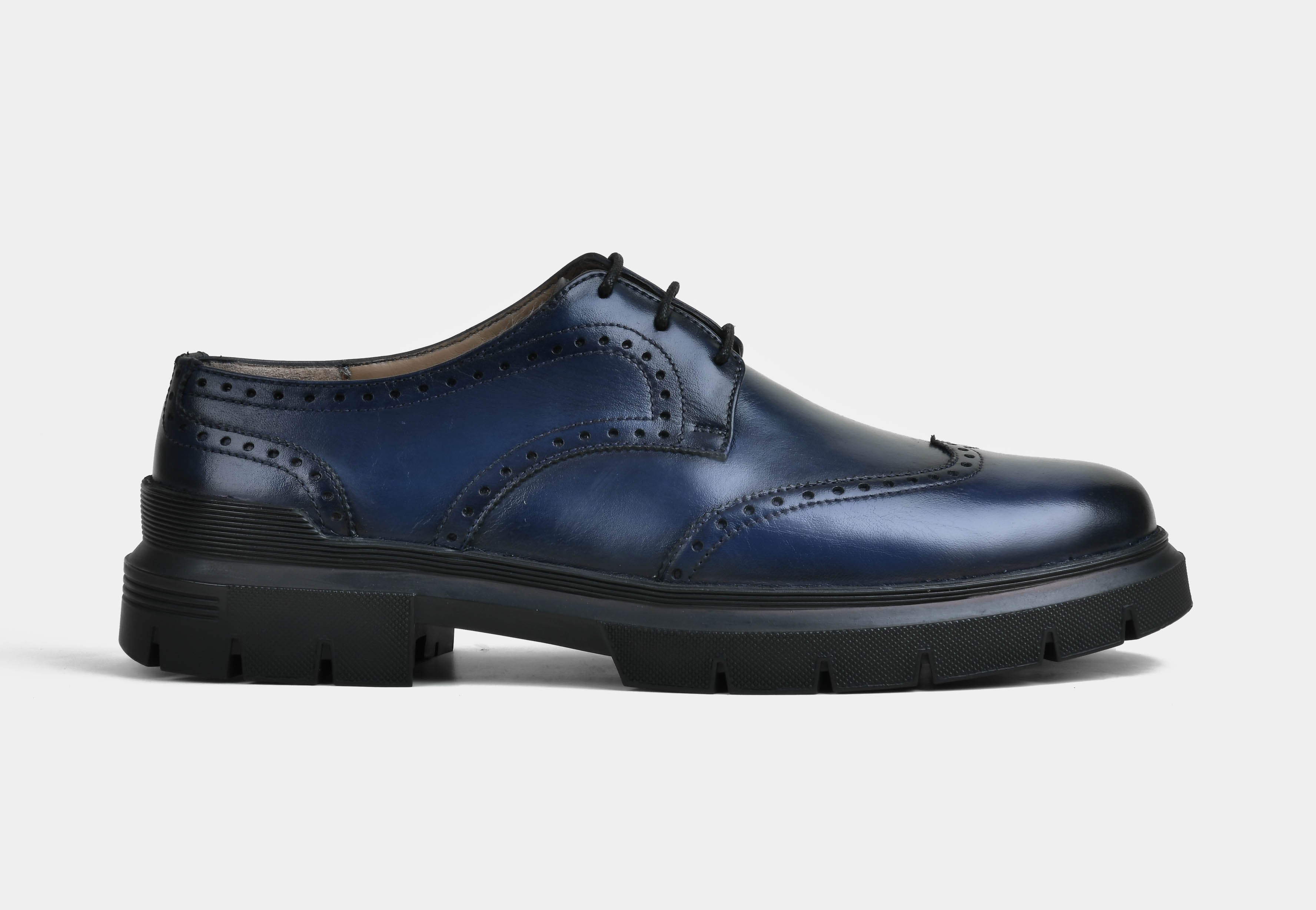 Men Blue Brogue Laceups | StrideGrip (Reserved-Release)