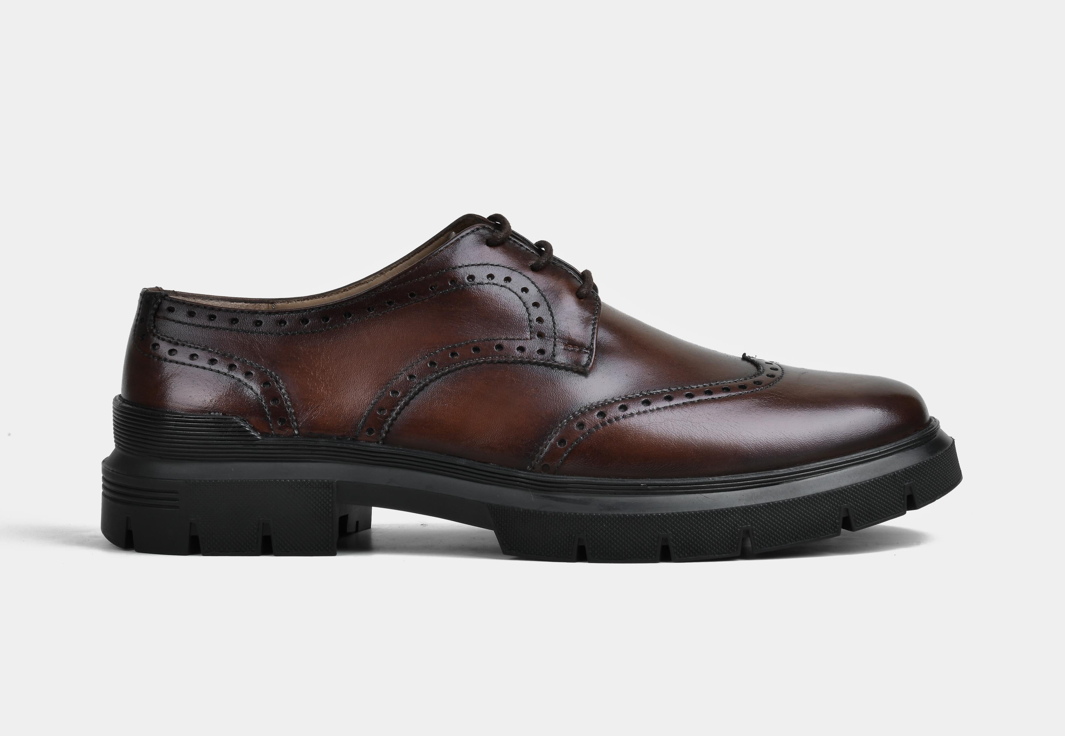 Men Brown Brogue Laceups | StrideGrip (Reserved-Release)