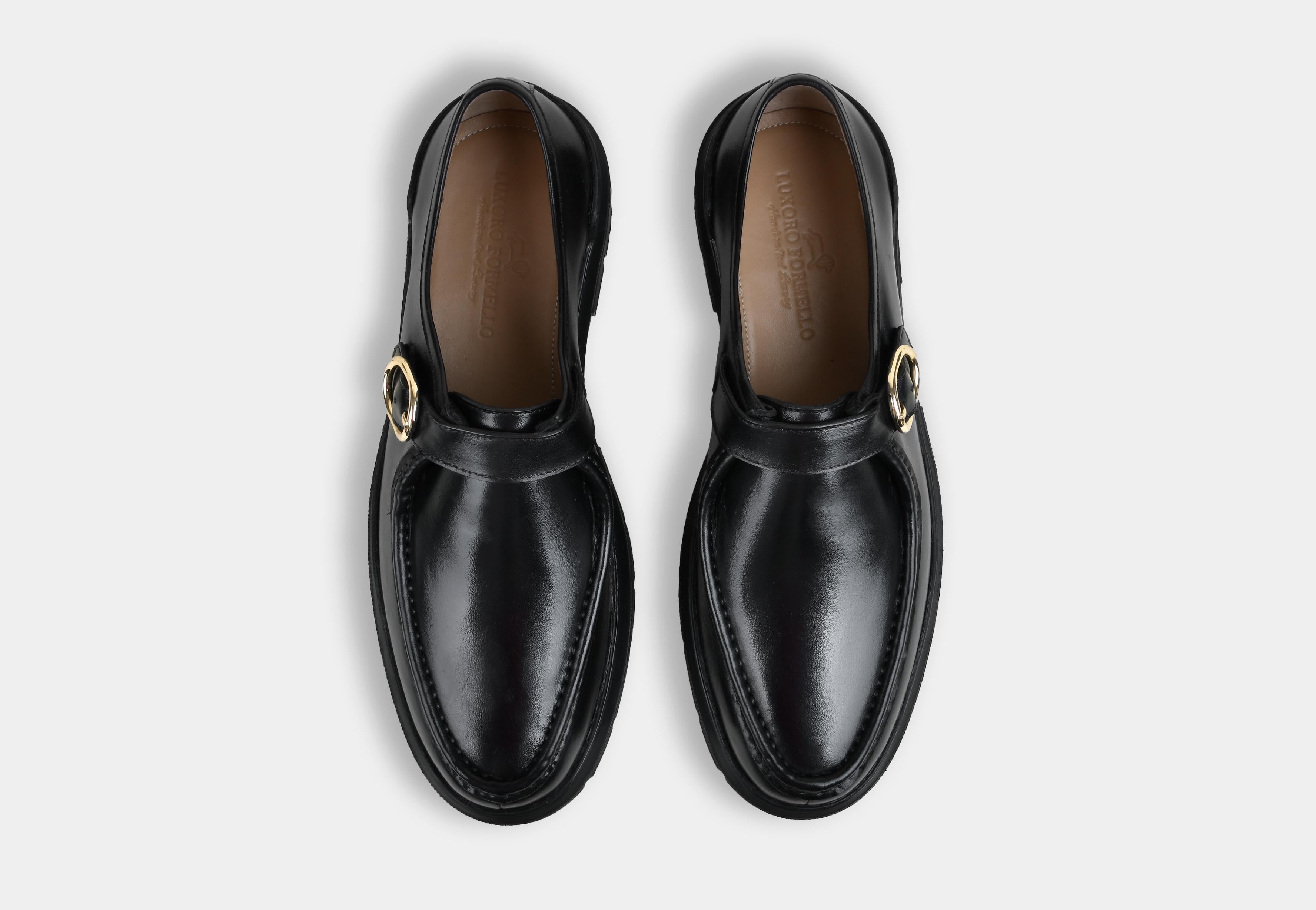 MEN BLACK MONK SINGLE BUCKLE SHOES | STRIDEGRIP (Reserved-Release)