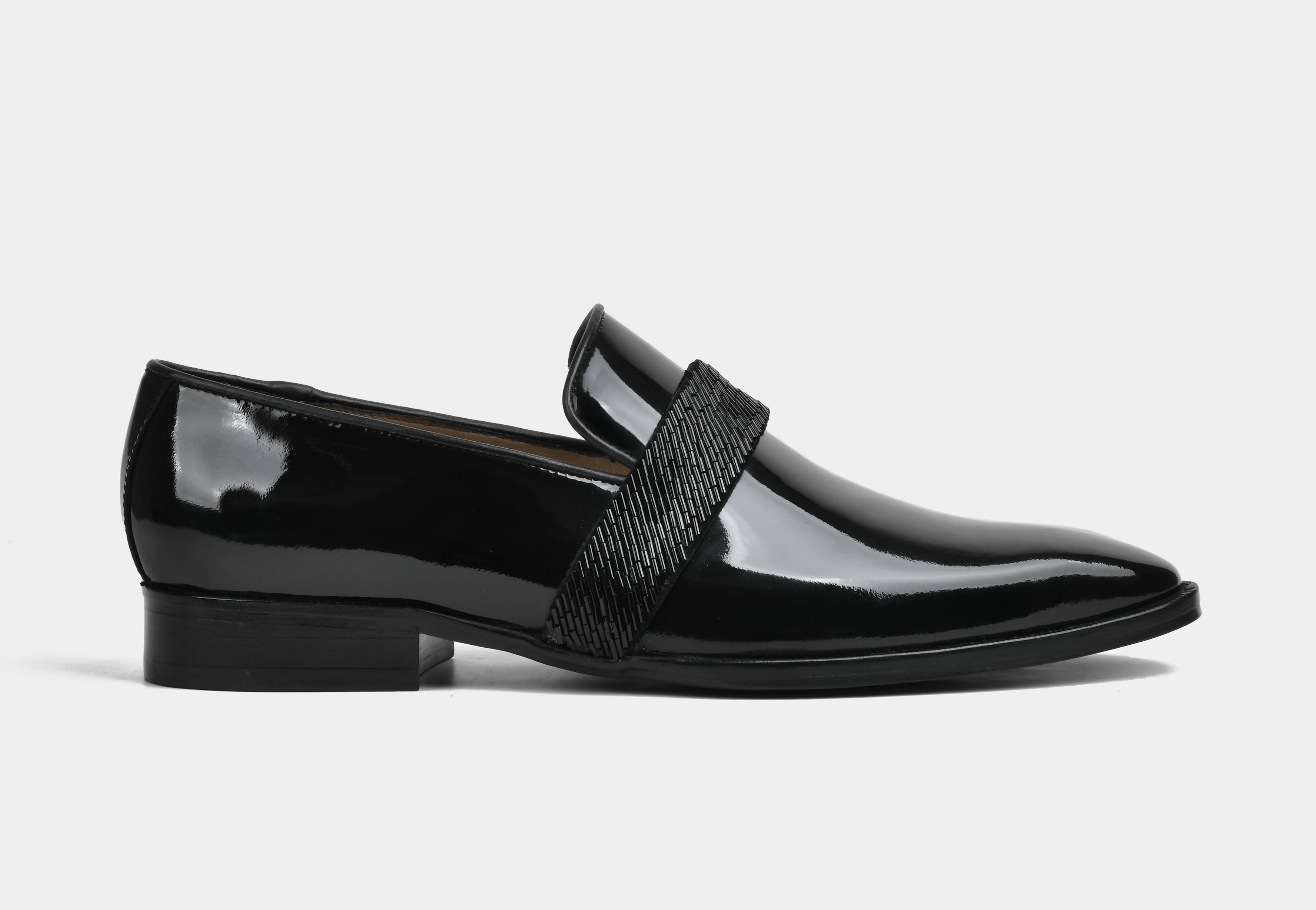 Ellis | Men Black Patent embellished slip-on (Reserved-Release)