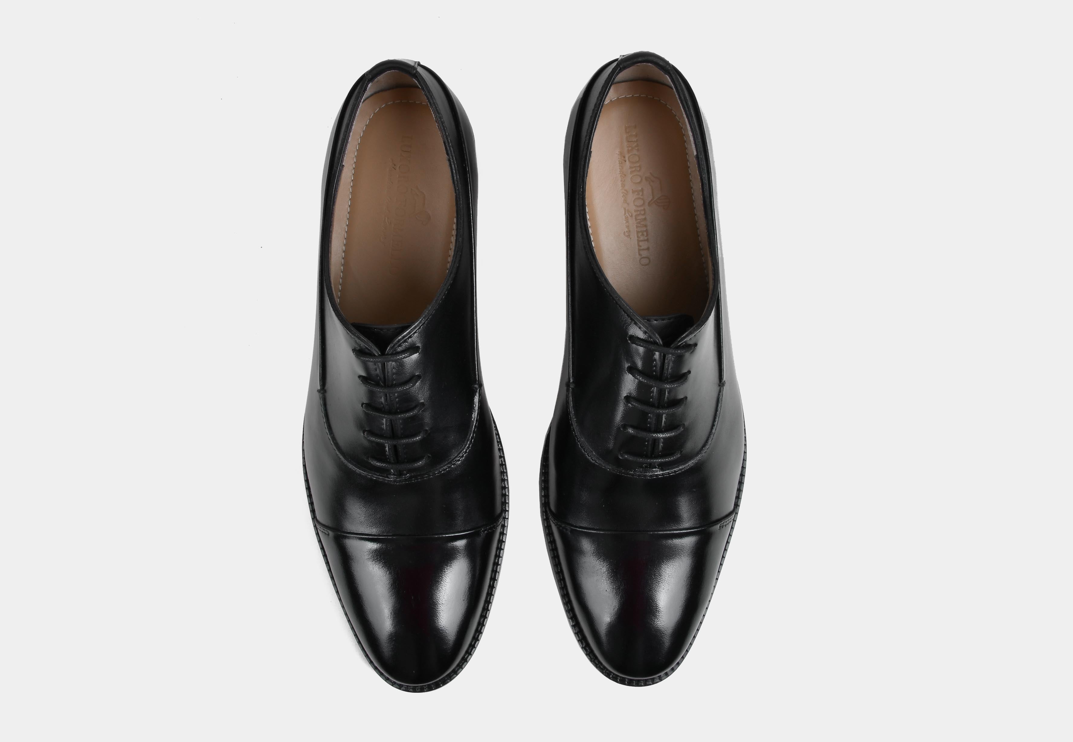 ROSSO | MEN BLACK CAP TOE LACEUP (Reserved-Release)