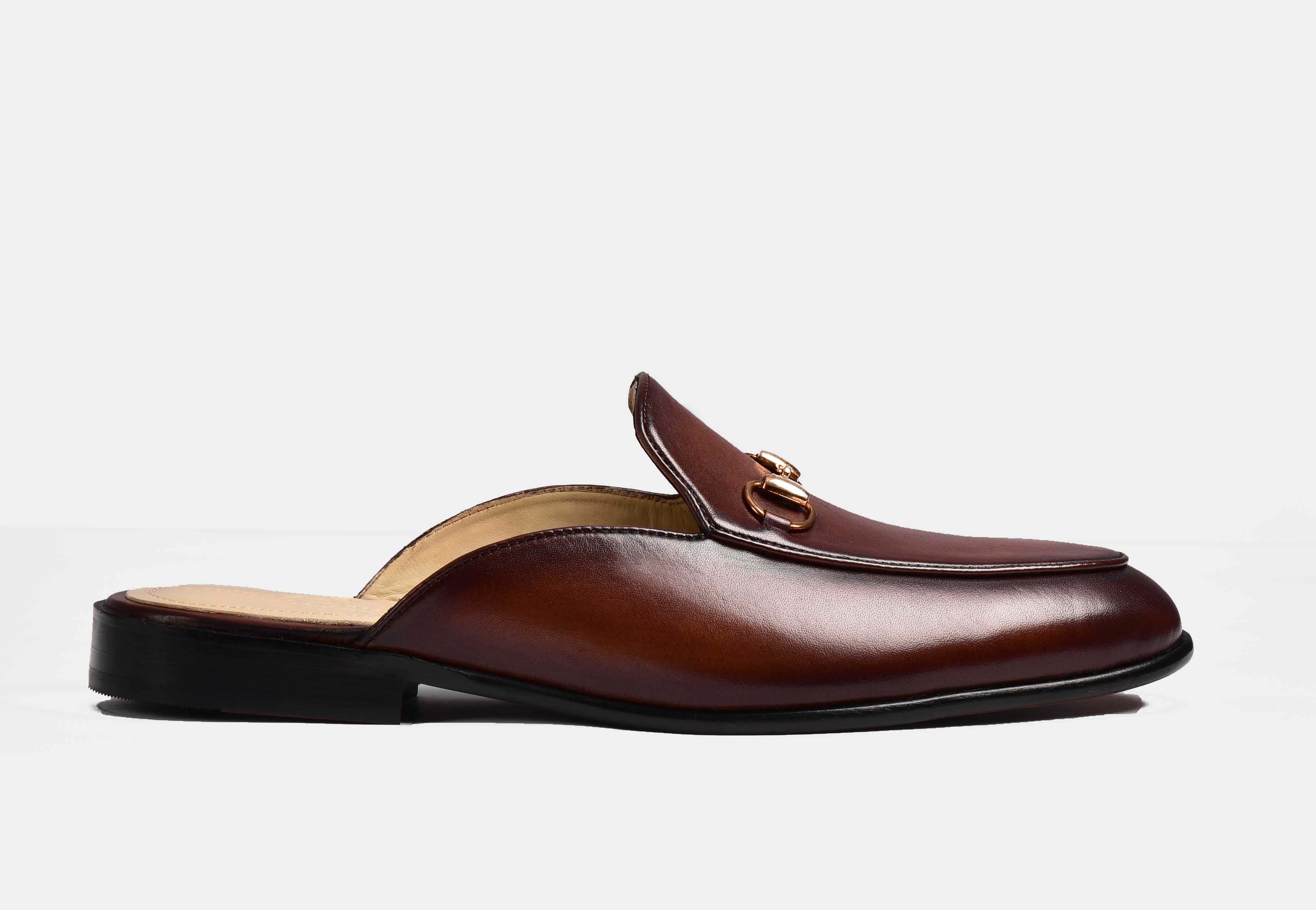 ARNO | Brown Formal Mules with metal Trim (Reserved-Release)